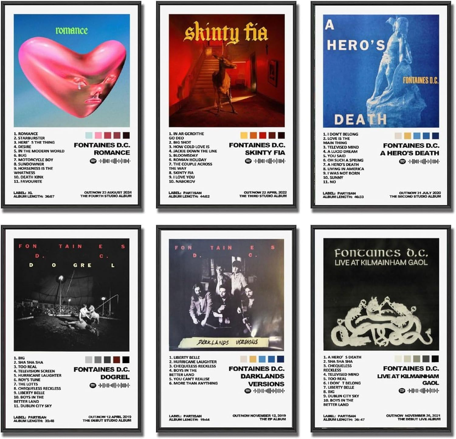 Fontaines Poster D.C. Band Music Album Poster a Set of 6 Canvas Posters Room Aesthetic Festival Family Bedroom Decor Wall Art Home08X12Inch(20X30Cm) Style-6 image number 3