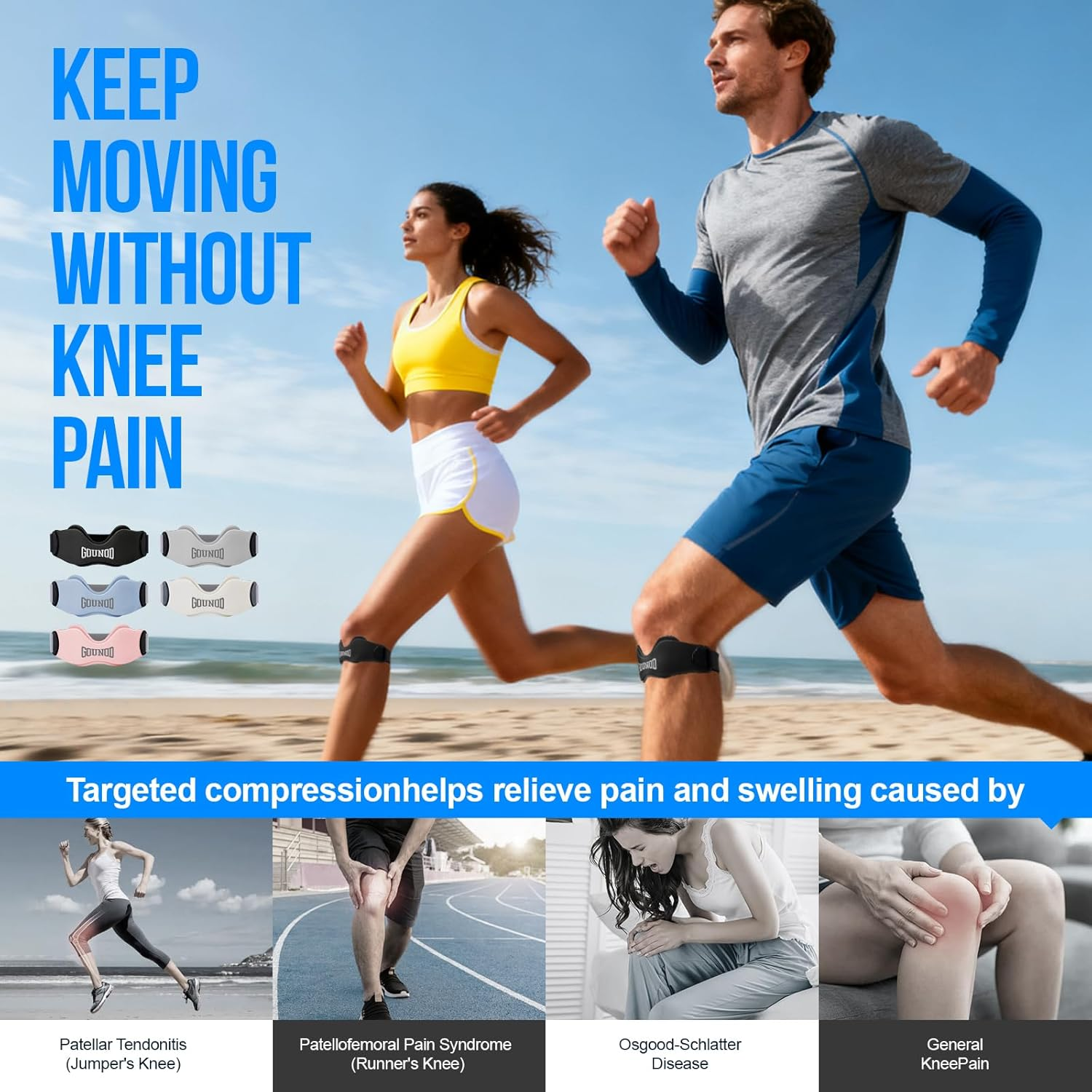 GOUNOD Silicone Patellar Tendon Support Strap image number 2