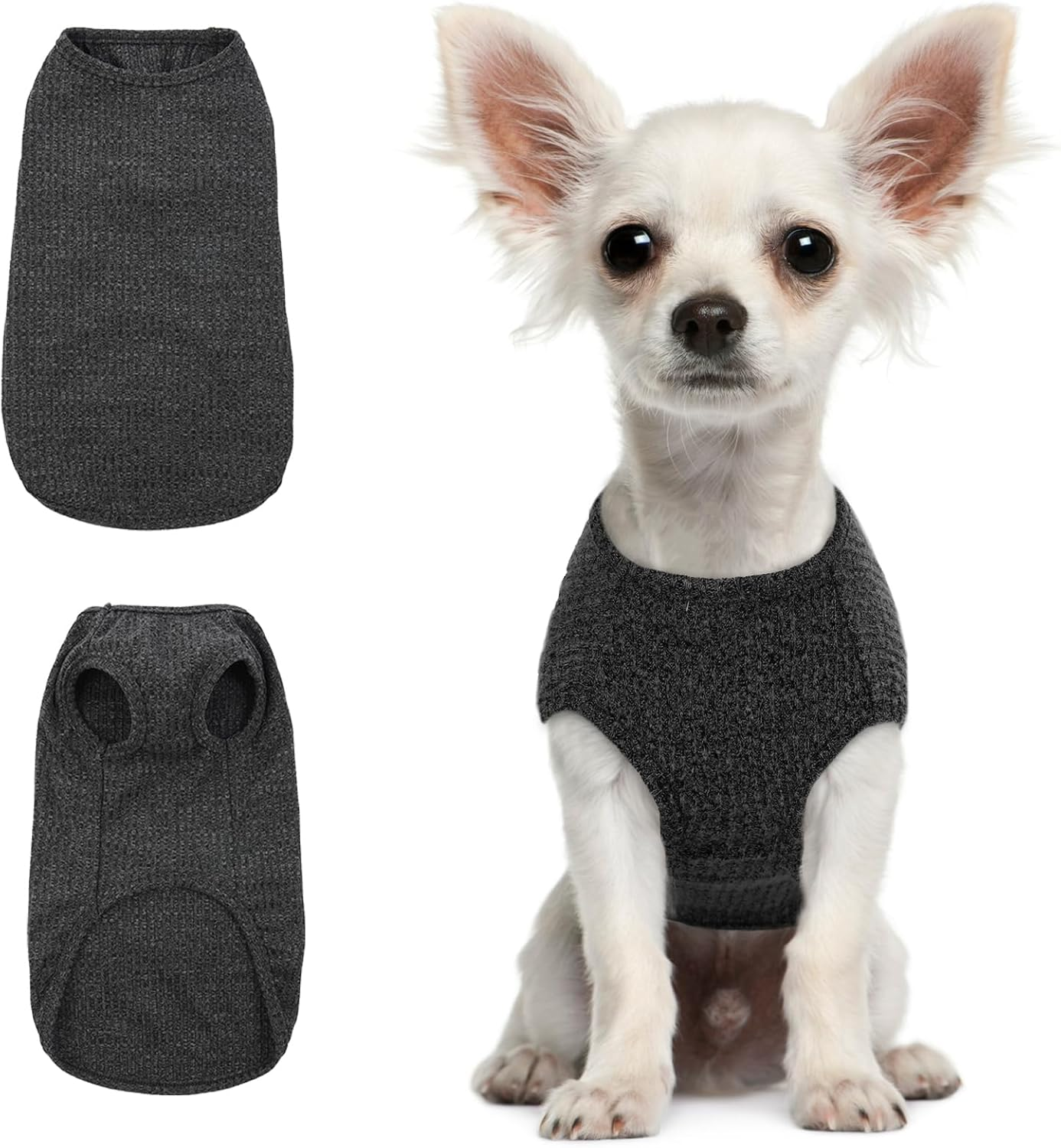 Hjumarayan Dog Jumpers Large Size - Knitted Dog Jumpers Lightweight Dog Jumper Large Dog Sweater, Striped Dog T Shirt Stretchy Dog Jumper Lightweight Vest for Medium Large Dogs (Black XXL)