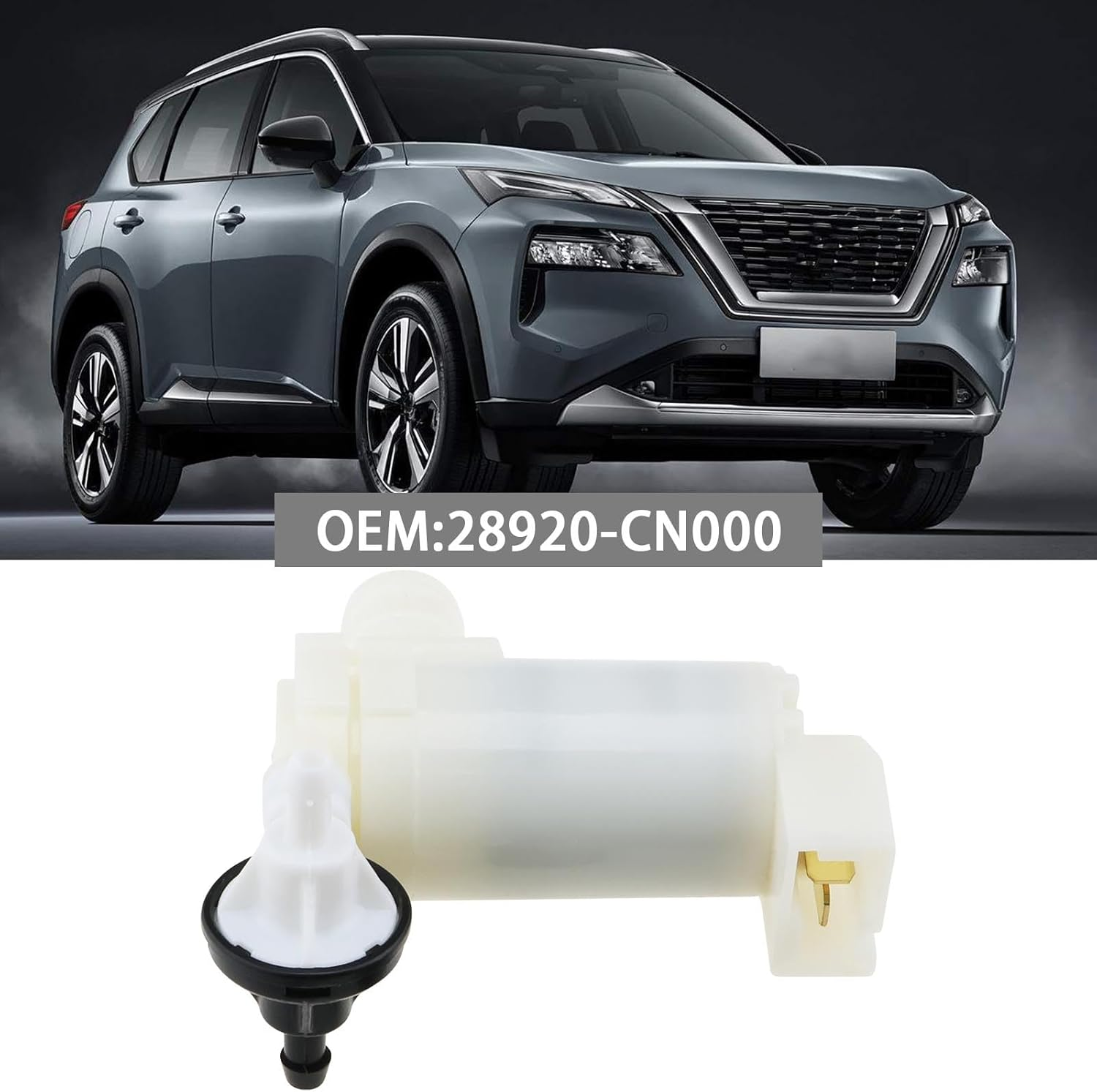Emagtech Car Windshield Washer Pump with Rubber Ring 28920-CN000 Front Rear Windscreen Washer Pump Replacement Compatible with Nissan X-Trail image number 6