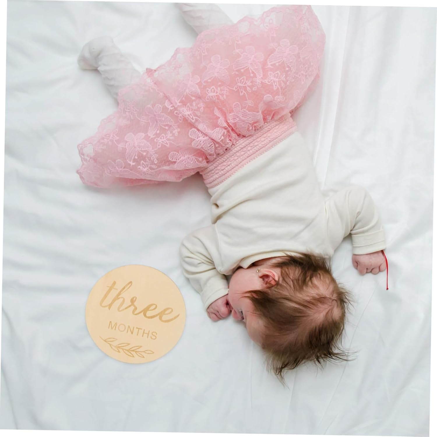 YOSADIER 12Pcs Wooden Milestone Cards for Newborn Growth Monthly Photo Props Growth Markers Decorative Commemoration Discs Safe Wood Material image number 6