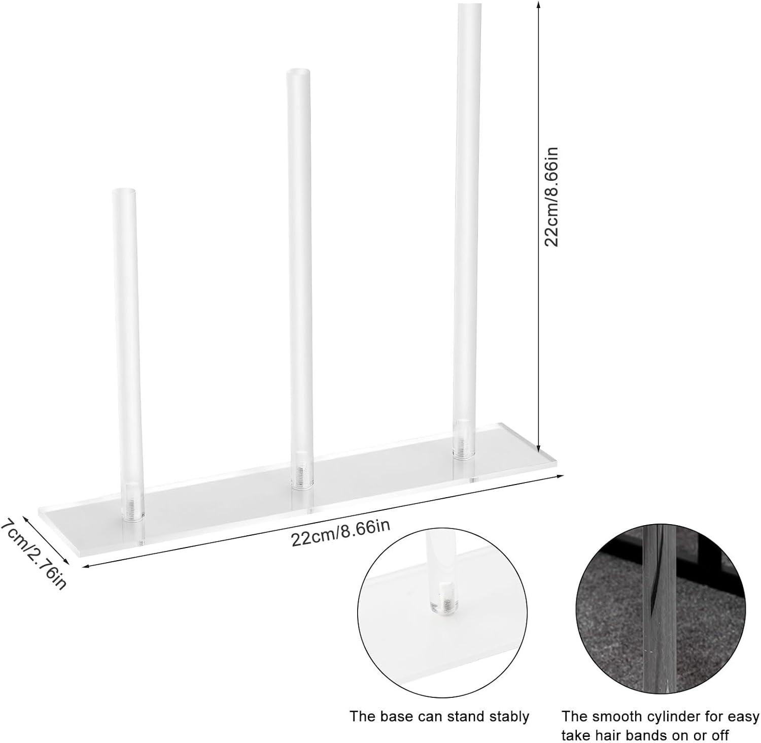 Acrylic Scrunchie Holder Stand Transparent Display Hair Accessories Organiser Clear Hair Tie Organiser Storage Hair Tie Store Scrunchie Holder for Women Teenager Girls Gifts