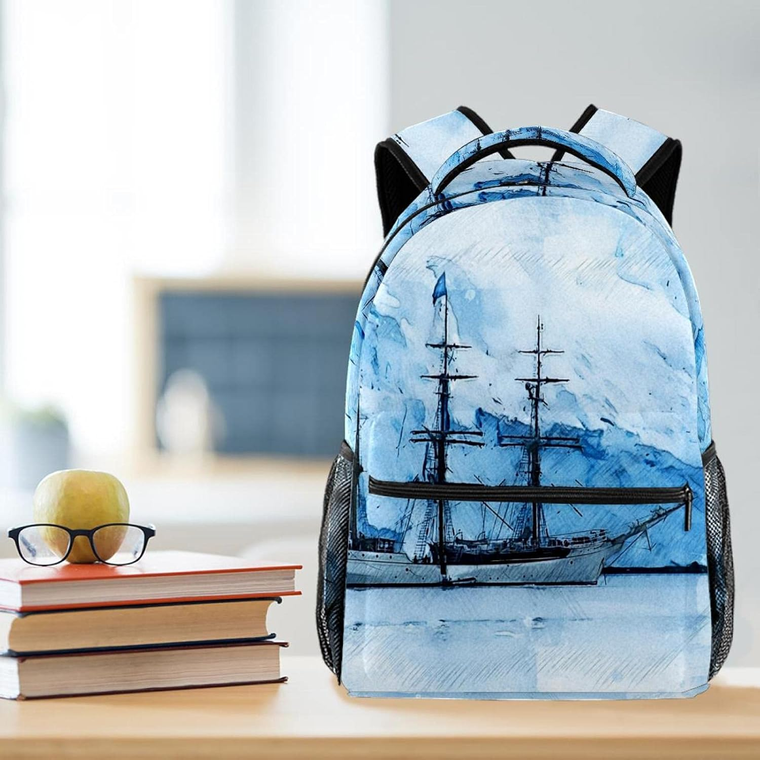 Ship Glacier Iceberg Antarctic Ice Backpack Students Shoulder Bags Travel Bag College School Tote Backpacks image number 1