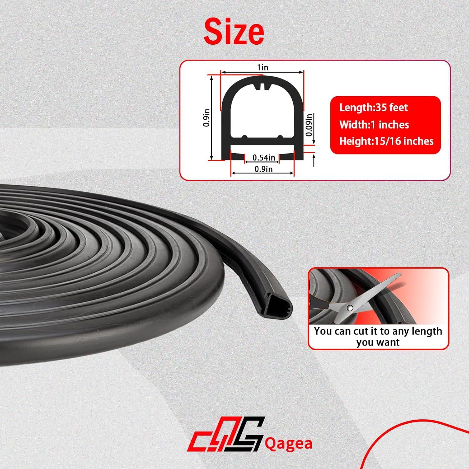 D-Seal RV Slide Out Seal 018-312-EKD RV D Seal Wiper Weather Stripping for Slides 1" X 15/16" X 35' Camper Slideout System Black Rubber image number 1