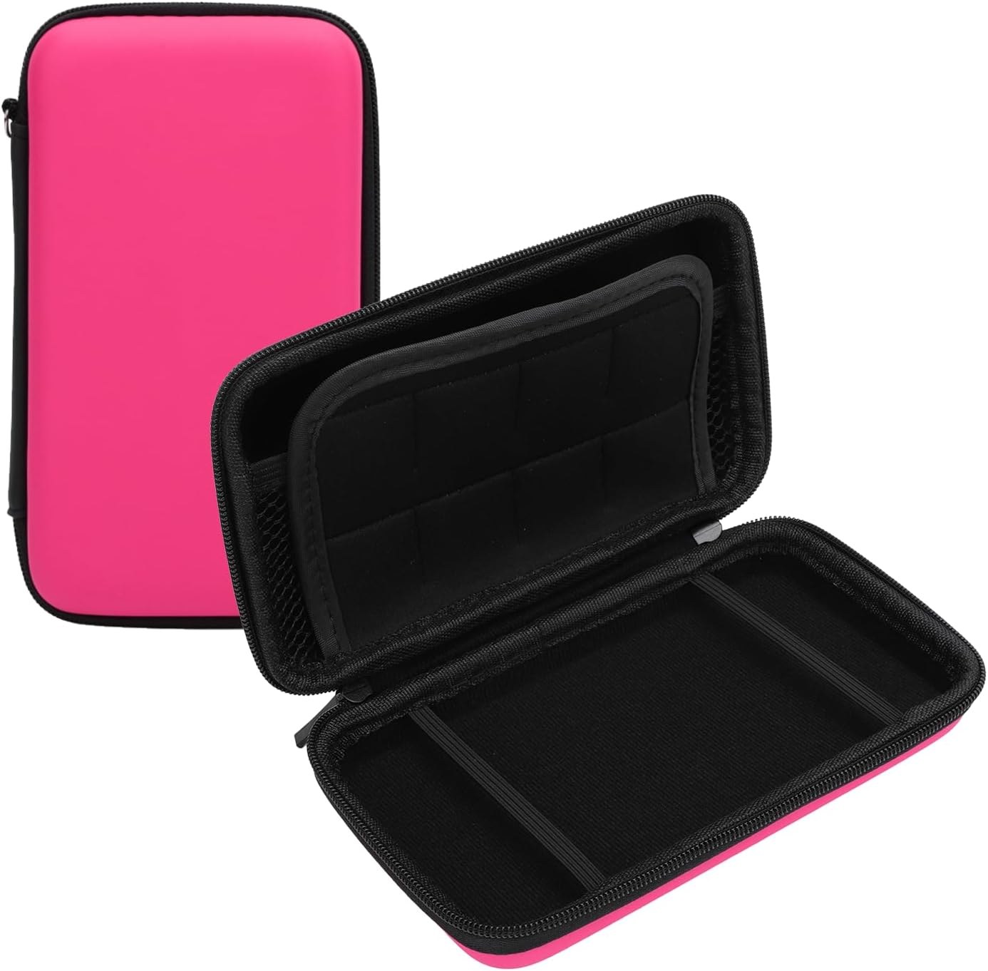 Carrying Case for 2DS XL, 2DS LL, New 3DS, 3DS and Accessories, Hard Shell Protective Travel Case, with 8 Game Slot and Inner Pocket (Black)