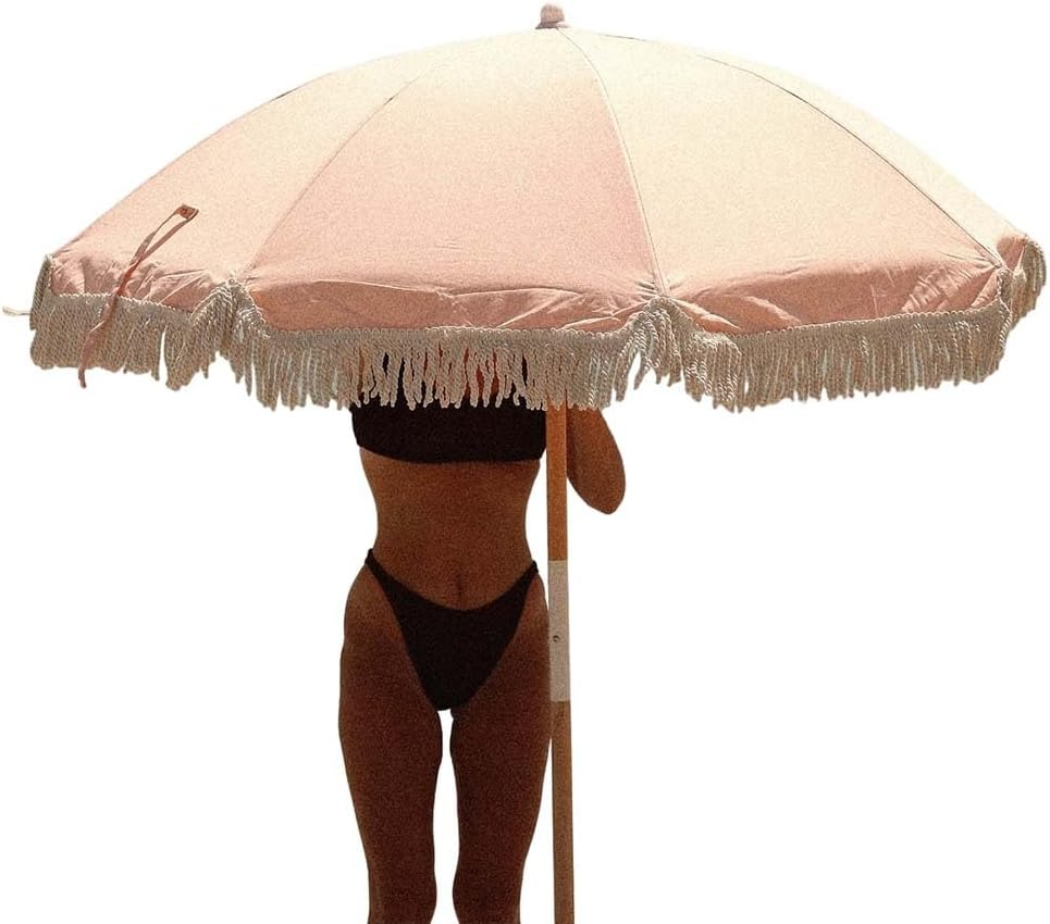 Luxe Beach Umbrella | Salmon image number 2