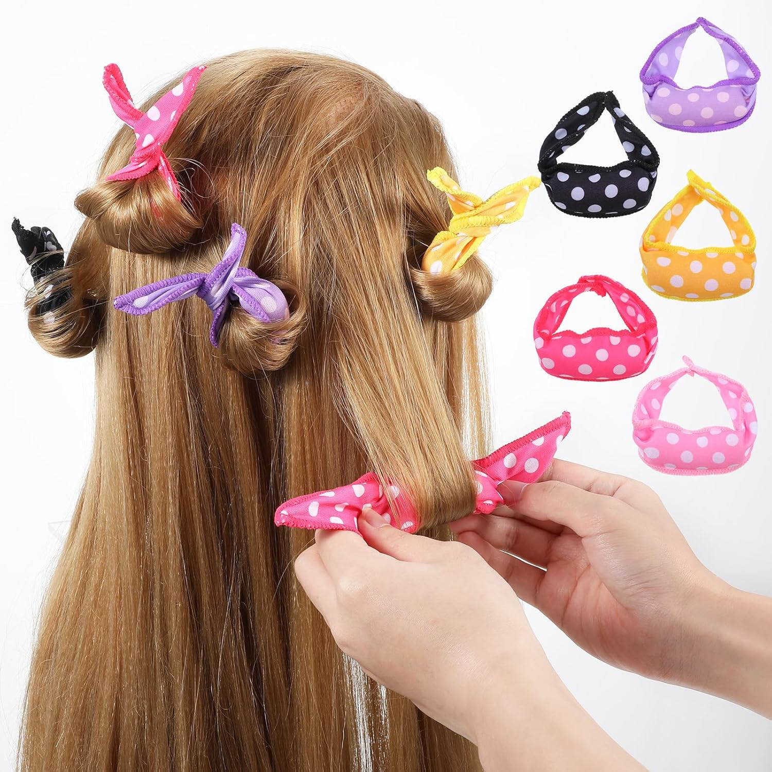 Classicseali Pack of 10 Cushion Curlers, Foam Curlers, Styling Tool, 20.3 X 3.6 Cm, Flexible Foam Sponge Curlers for Long, Short, Thick and Thin Hair (5 Colours) image number 6