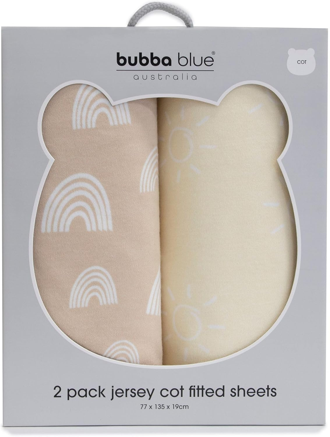 Bubba Blue Nordic Jersey Cot Fitted Sheet, Dusty Vanilla/Latte (Pack of 2) image number 1