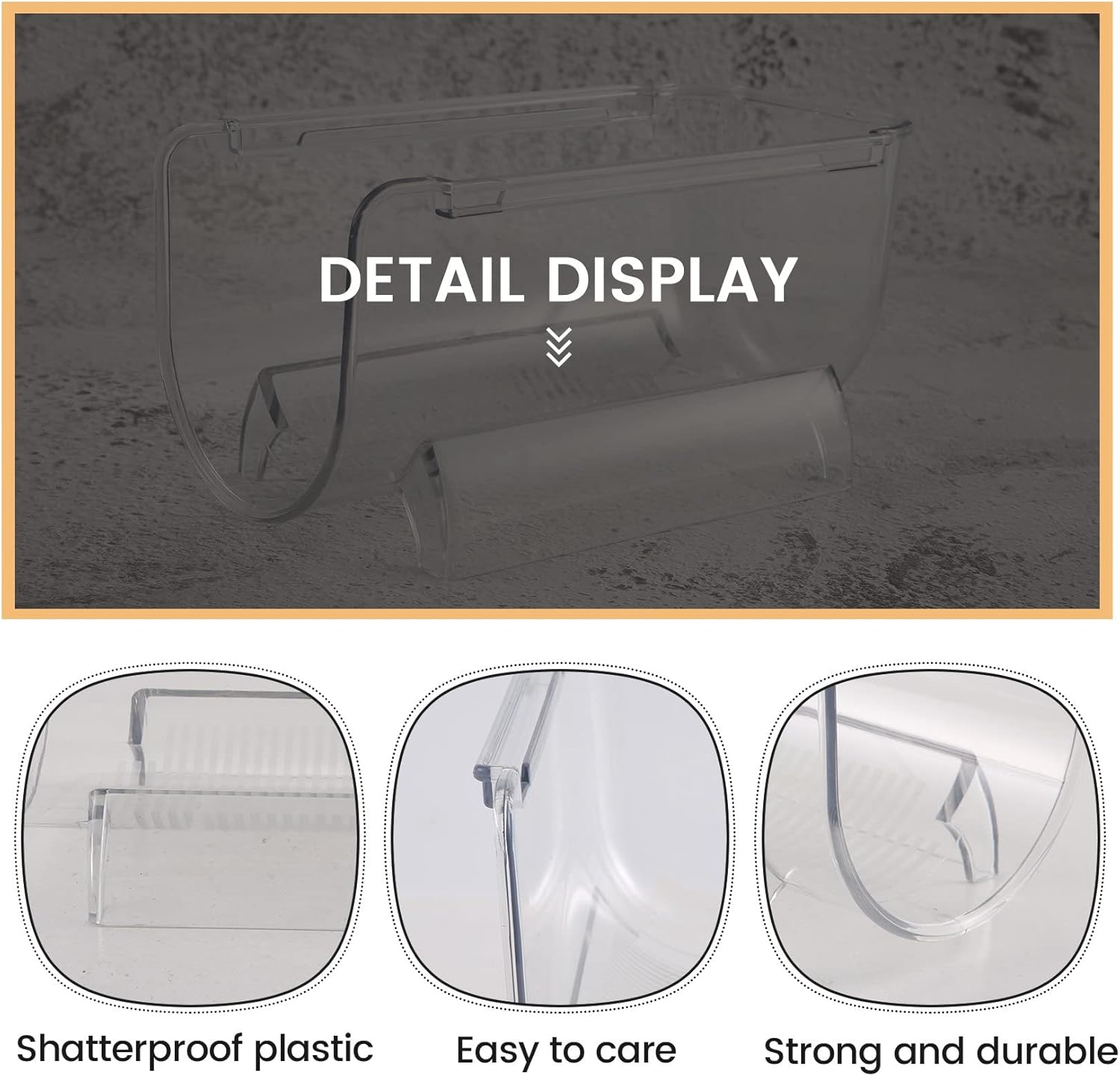 4Pcs Refrigerator Wine Holder,Clear Stackable Plastic Wine Rack Storage Water Bottle Organizer Water Bottle for Fridge image number 6