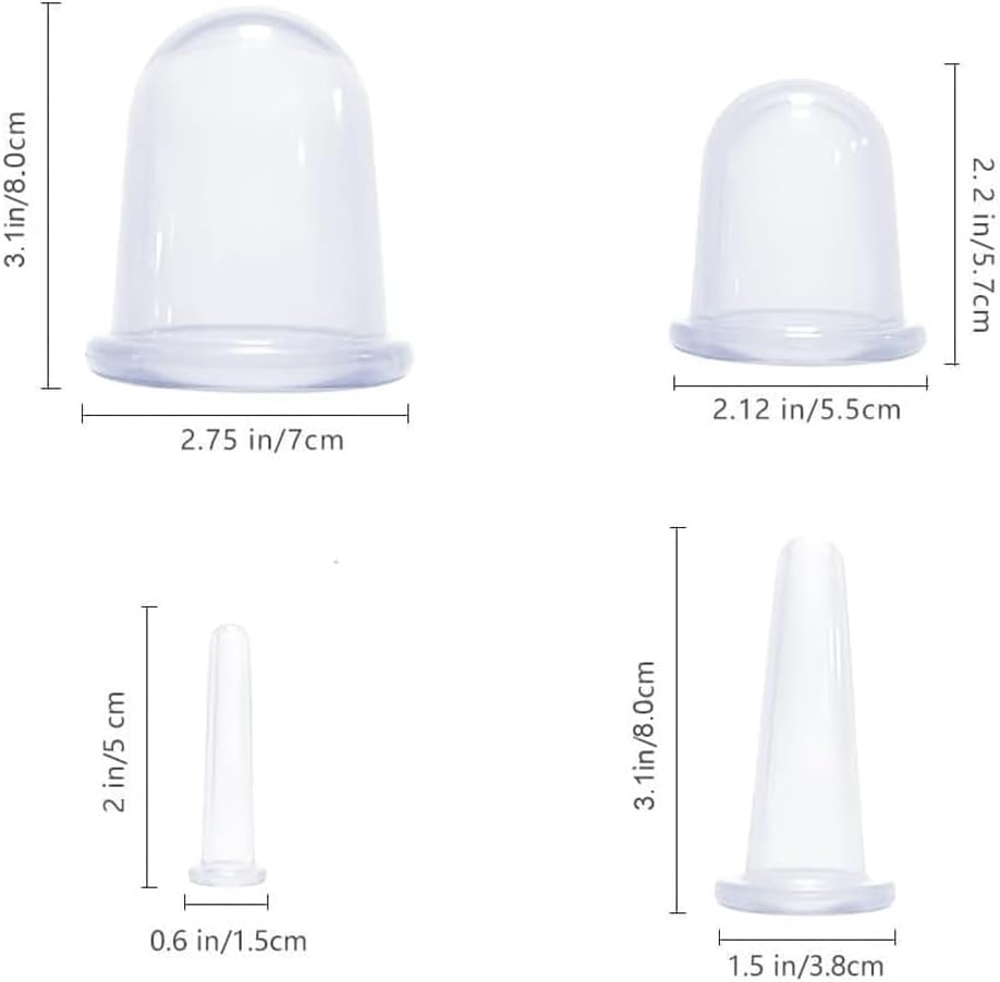 ETERNALLOOG Cupping Therapy Cups - Body Sculpting Cup Firm for Muscle Soreness Pain Relief Body Neck Knee, Silicone Cups Set, Deep Muscle Massager, anti Cellulite Joint Pain Recovery (4 Sizes) image number 1