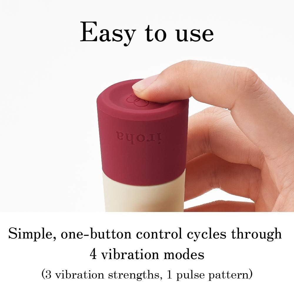Iroha Rin Akane Burgundy Women Soft Touch Silicone Vibrator Adjustable Strengths Battery Operated Stick Shaped image number 4
