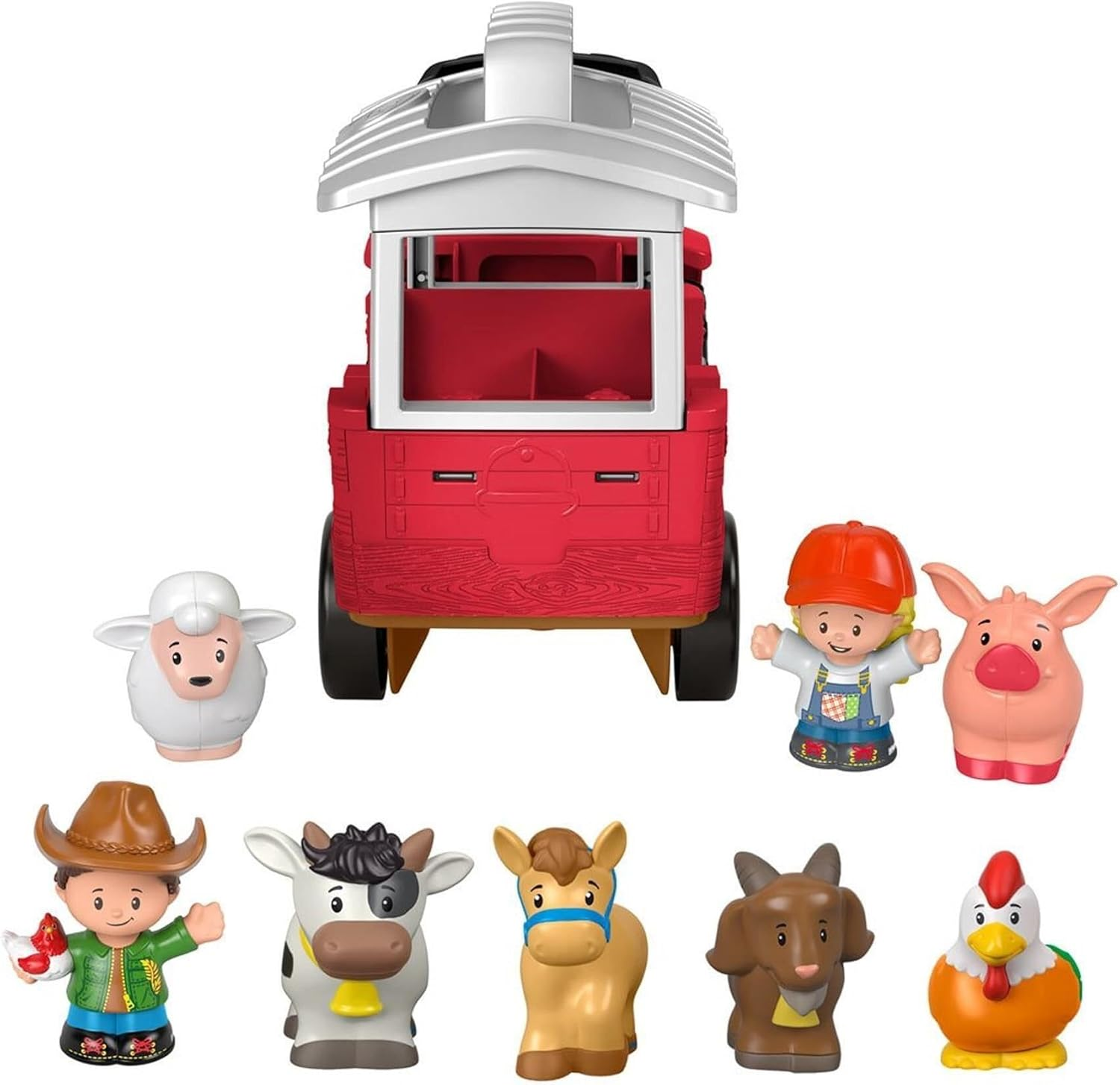 Fisher-Price Little People Caring for Animals Tractor Gift Set, Toddler Toys, Push-Along Musical Farm Truck and Animal Figures for Ages 1 and Up image number 3