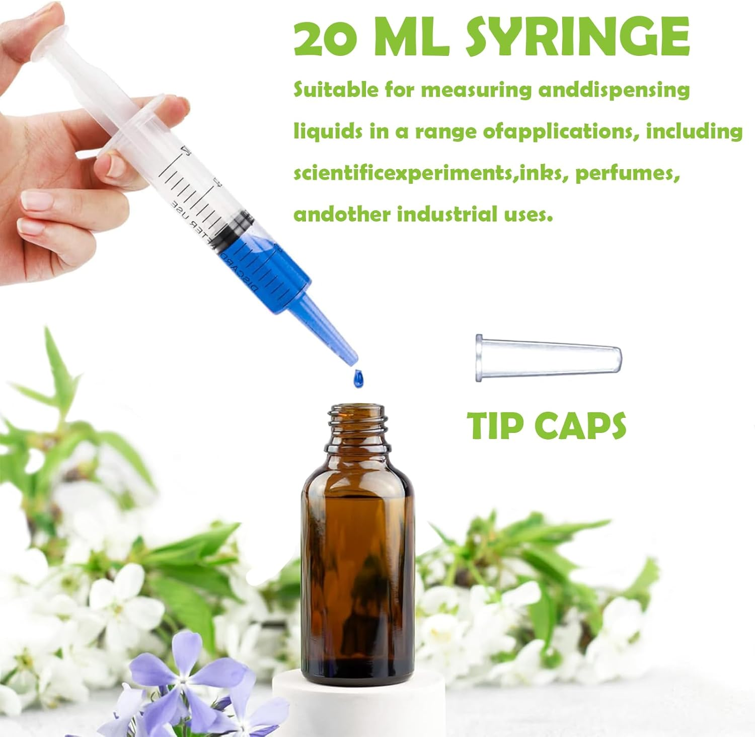 30 Pack 20Ml/Cc Plastic Syringe Liquid Measuring Syringe Tools Individually Sealed with Measurement for Scientific Labs, Measuring Liquids, Feeding Pets, Medical Student, Oil or Glue Applicator (20ML) image number 1