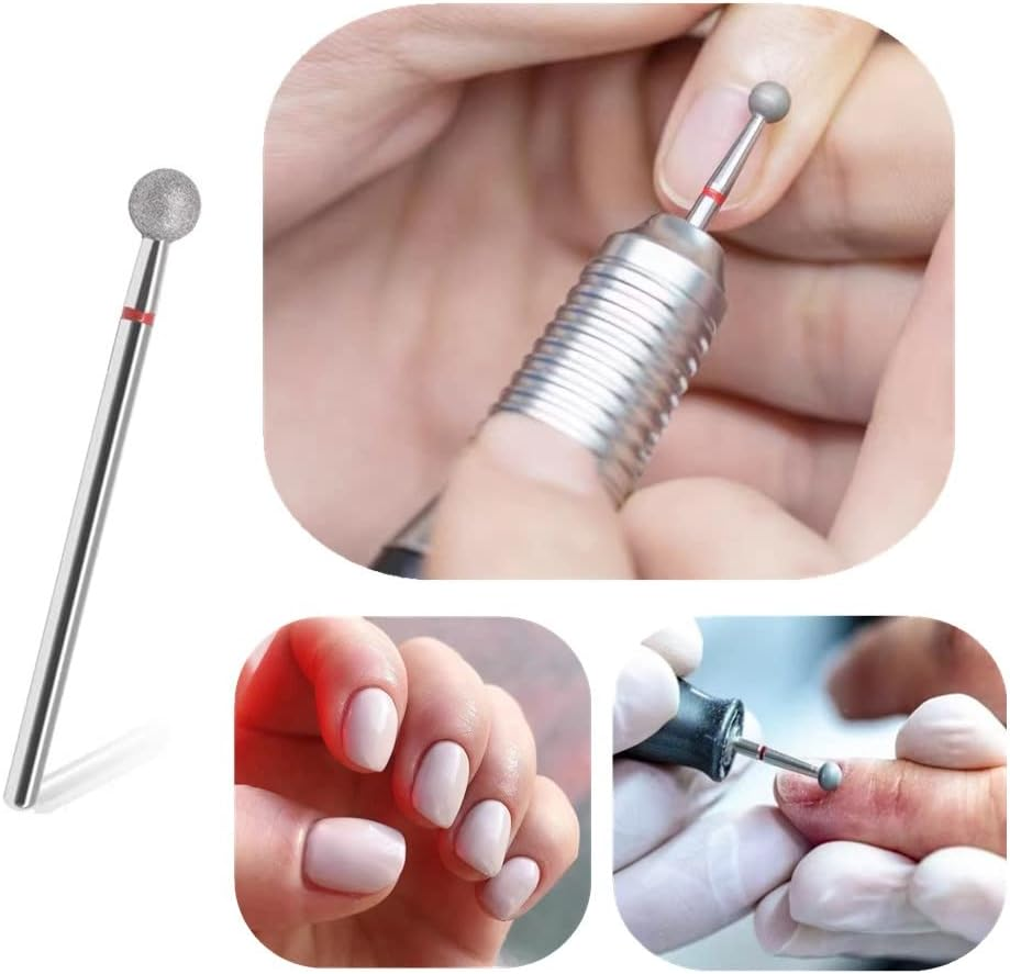 SQULIGT 6Pcs Nail Drill Bits, Ball Head 3/32'' Cuticle Clean Nail Bit for Electric Nail File Machine, Suitable for Acrylic Manicure Pedicure Cuticle Gel Polishing, Nail Salon Supply image number 2