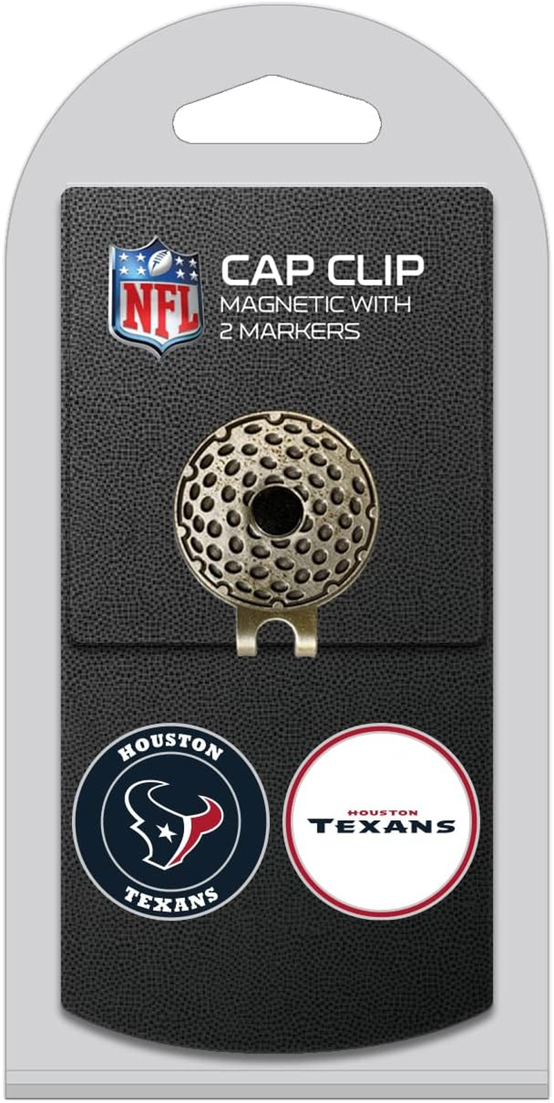 Team Golf NFL Golf Cap Clip with 2 Removable Double-Sided Enamel Magnetic Ball Markers, Attaches Easily to Hats