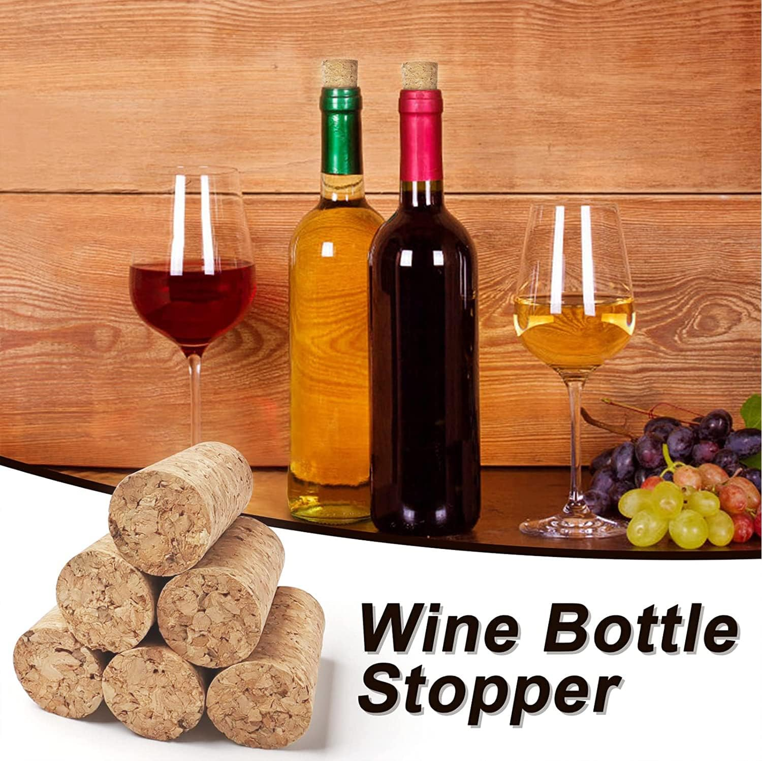 60 Pcs Premium Natural Wine Corks, Natural Cork Stopper, Soft Wood Wine Corks Crafts Replacement Corks for Wine and Beer image number 2