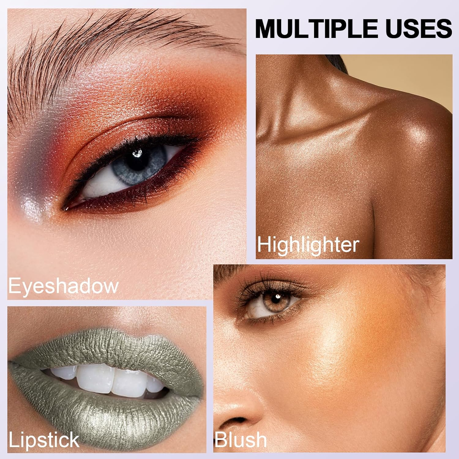 Apooliy 5 Colors Eyeshadow Stick Set,Metallic Shimmer Cream Eye Shadow,Rightener Pencil,Waterproof & Long-Lasting Eyeshadow Pen image number 2