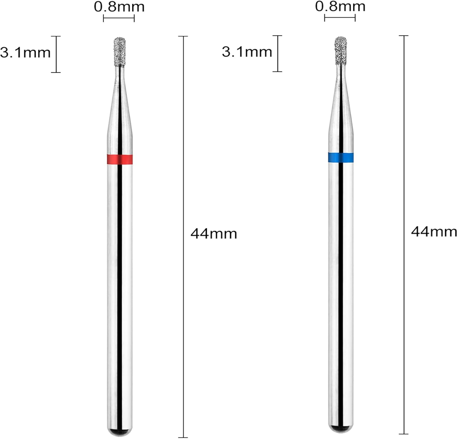Acycoin2A 2Pcs round Tapered Cuticle Clean Nail Drill Bit (I) image number 3