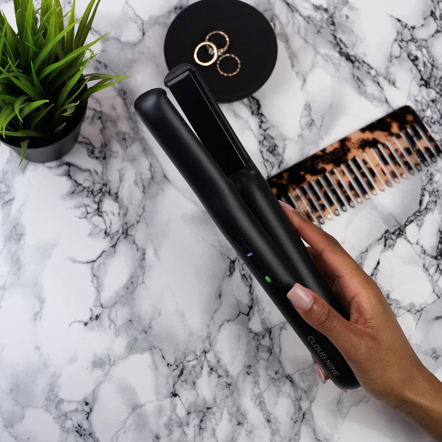 CLOUD NINE the Original Cordless Iron Hair Straightener | Hair Styling Variable Temperature Control Wireless Travel Size Quick Charge Battery | Smooth Sleek Long Lasting Results image number 1