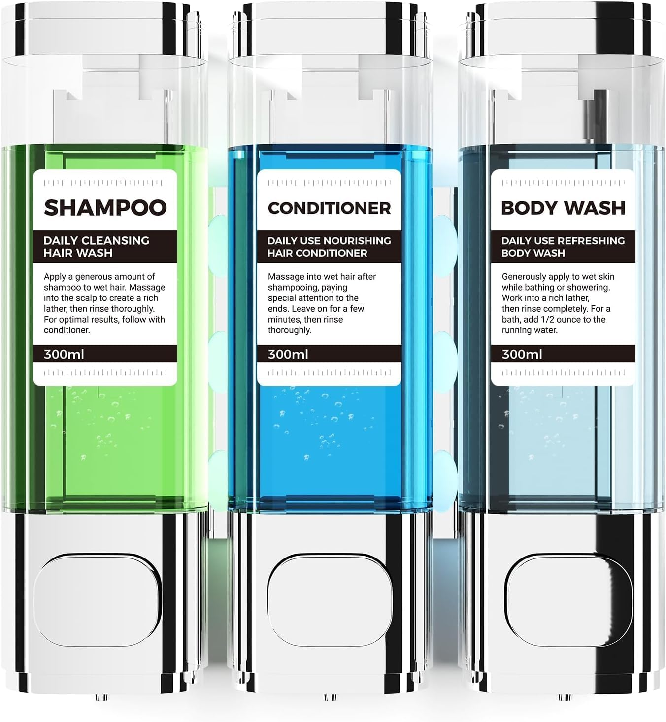 Aeakey Dish Soap Dispenser, Kitchen Sink Soap Dispenser with Sponge Holder, 13 Oz (Silver)