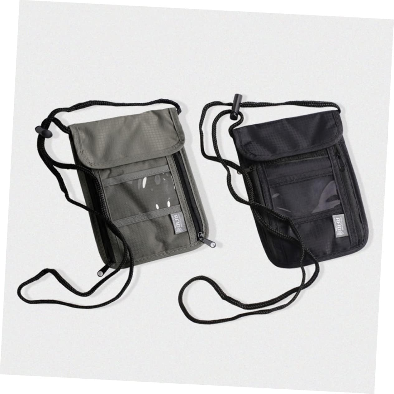 BRIGHTFUFU Travel Wallet Neck Hanging Bag Waterproof Passport Holder Spacious Compartments for Cards and Phone image number 5