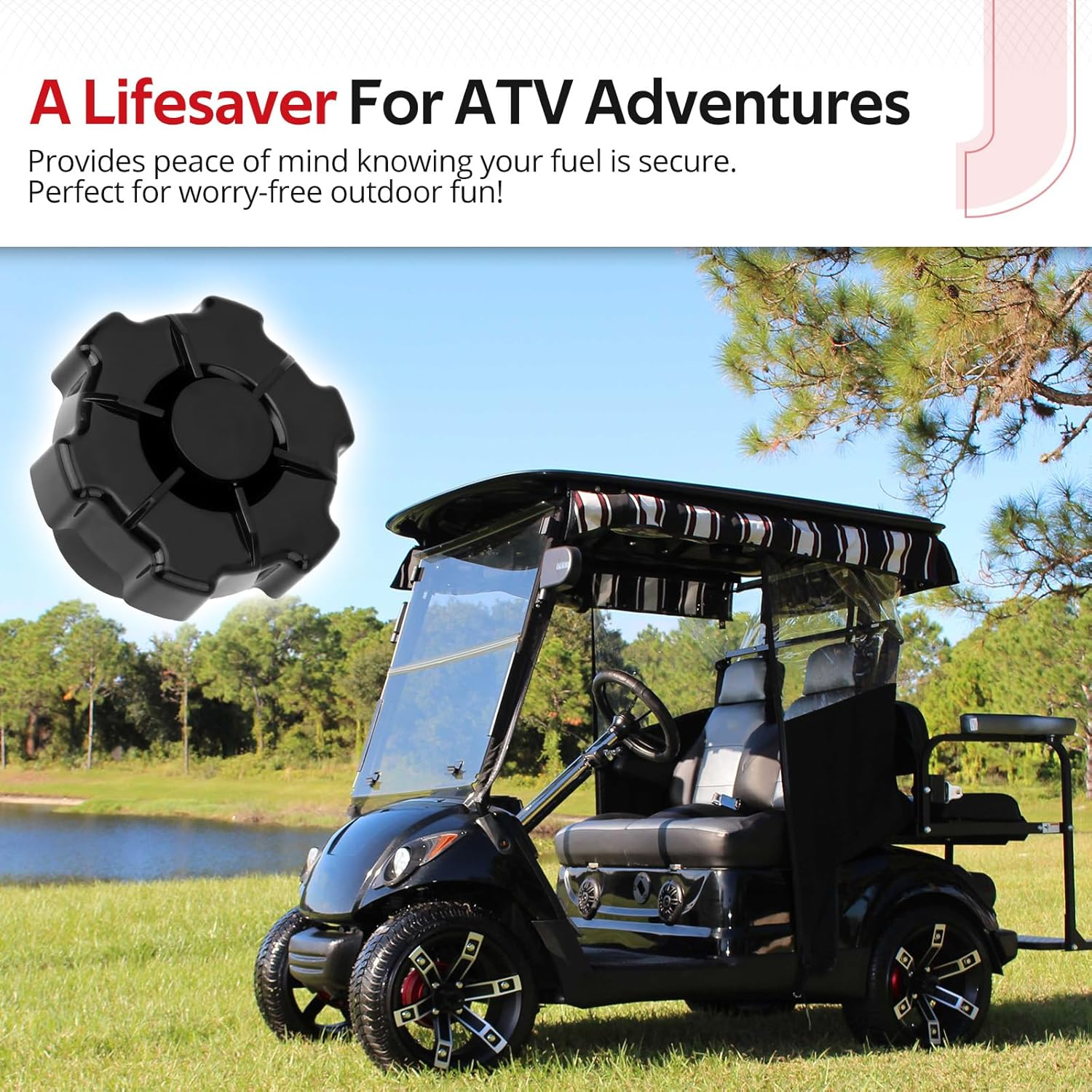 JAVIK Gas Cap Fuel Cap for Yamaha Yamaha Golf Cart G9 G2 G8 G1 G3 G11 G21 G23 G28 Pro Hauler 1000 YXP1000A OEM#J24-24620-01-00 J24-24620-00-00