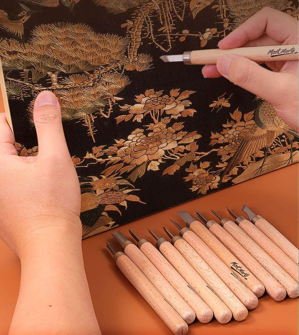 Mont Marte Wood Carving Tool 12-Piece Set image number 6