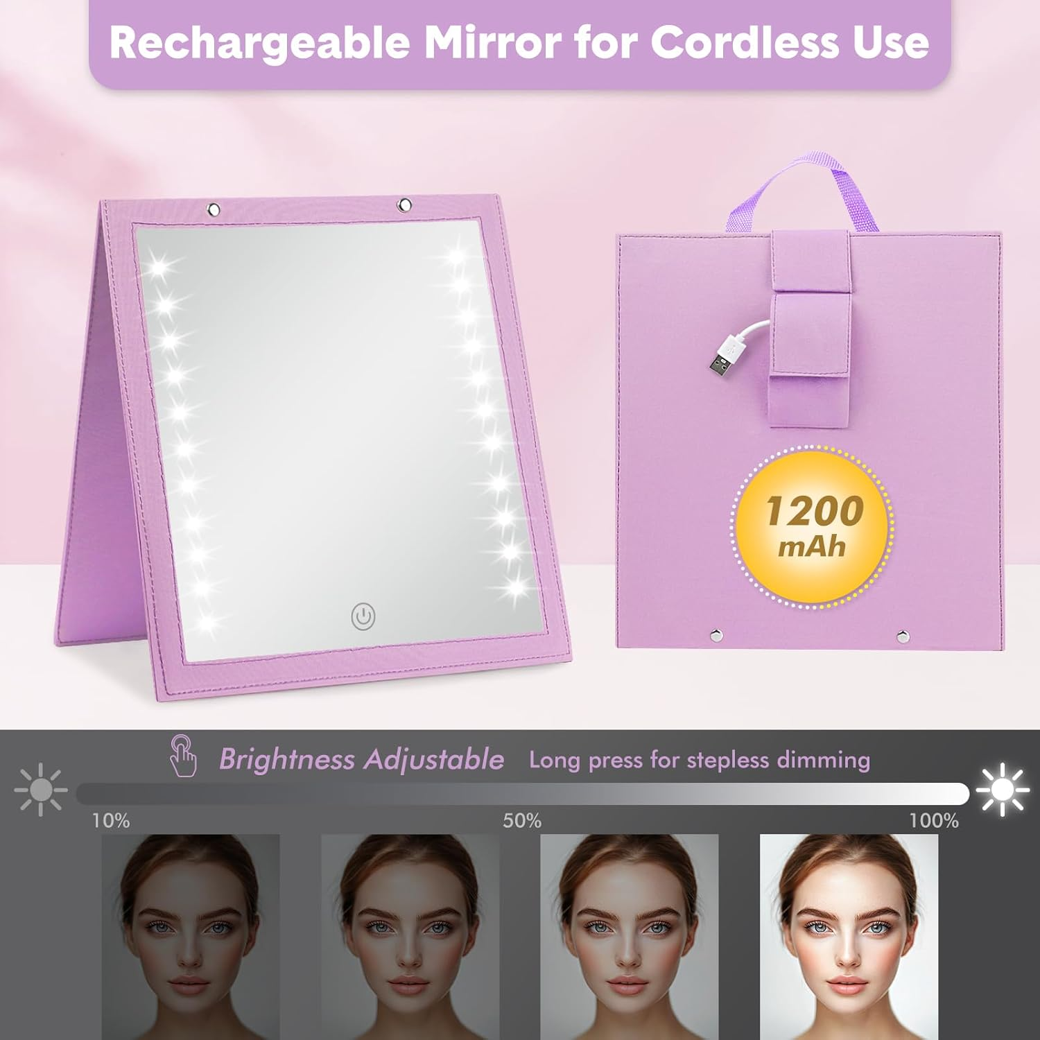 Fabuday Foldable Dance Mirror Purple image number 1