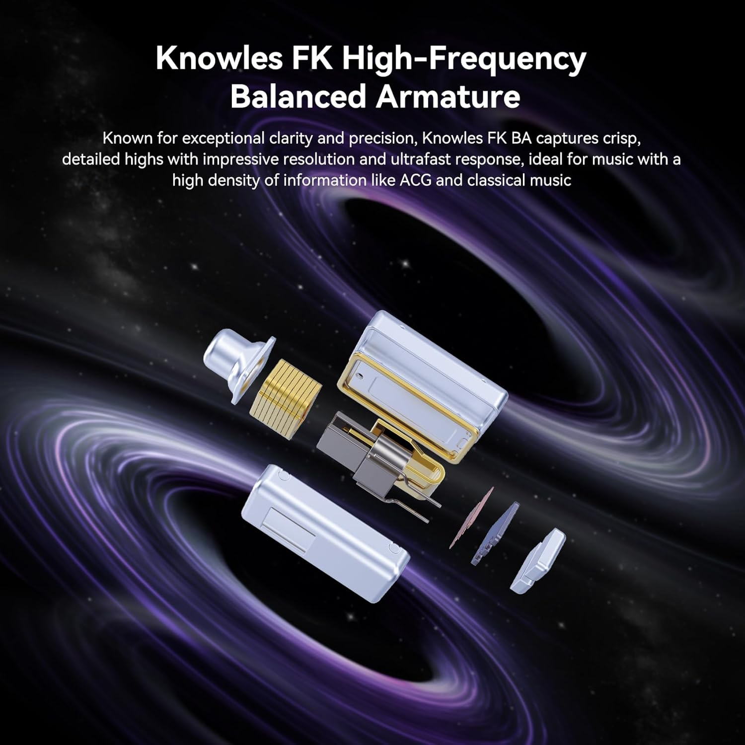 Keephifi KBEAR KB03 Gaming Earbuds, IEM Earphones 1 DD+1 BA+1 Bone Conduction Driver, DJ Headphones Wired with High Purity OFC Cable, Gaming Earphones, Powerful Bass in Ear Monitors for Musicians - Purple image number 2