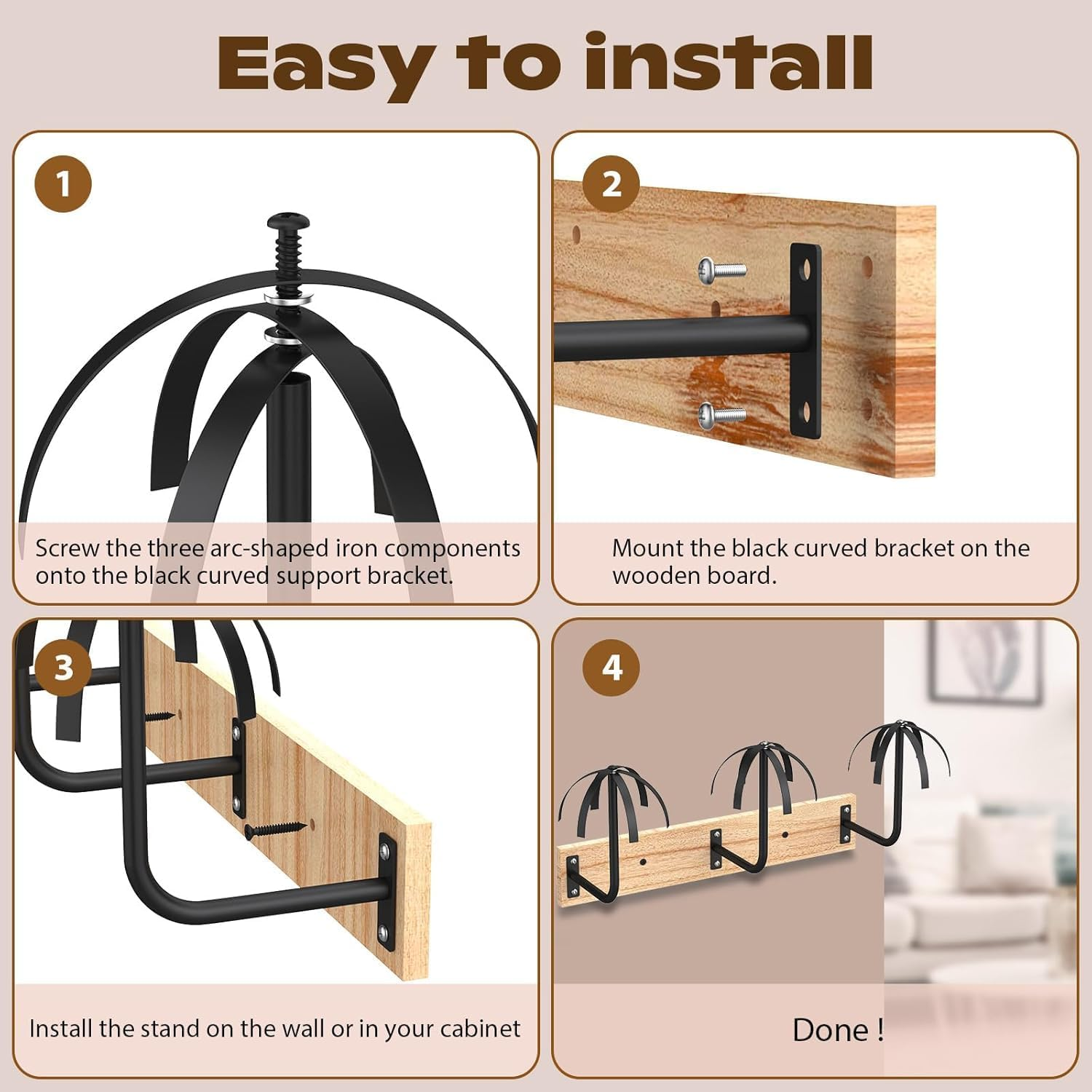 Holdonelight Wall Mounted Wig Stand Multi Wig Holder Storage Styling image number 4