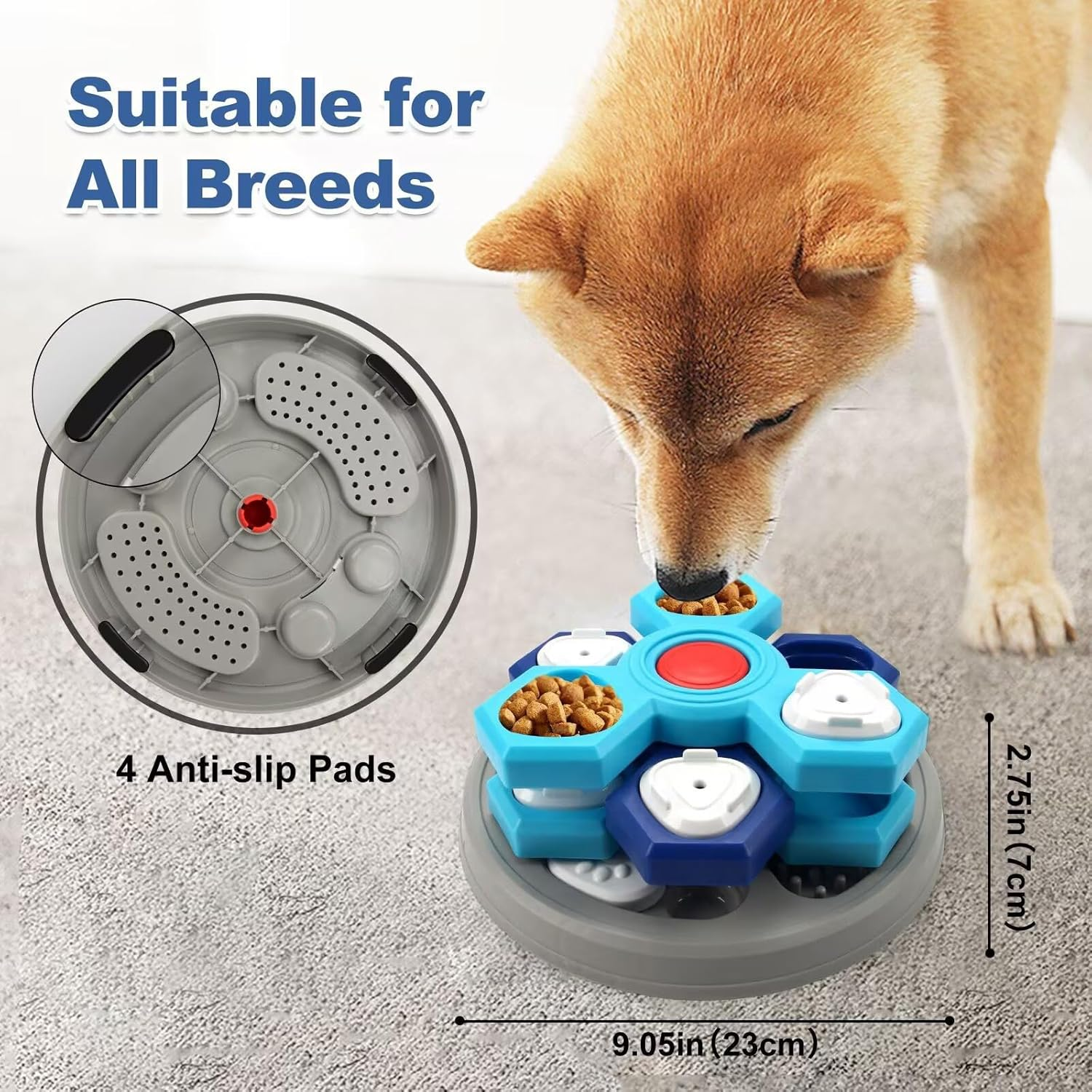 Interactive Dog Treat Puzzle Toys for IQ Training & Mental Stimulating, Fun Slow Feeder, Dog Puzzle Toy, Large Medium Small Dogs Enrichment Toys - for Puppies, Cats, Dogs (3 Layers(Gray Bottom)) image number 1
