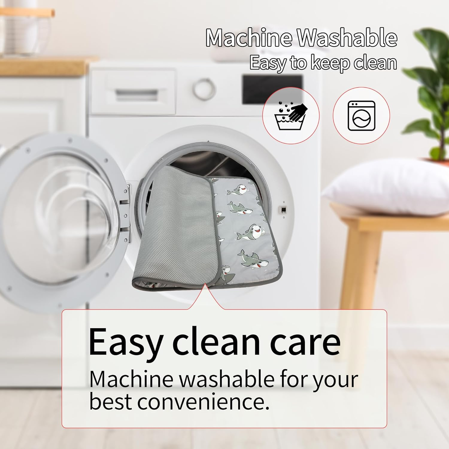 NACOCO Summer Pet Cooling Mat - Cat Dog Cushion Pad Sleeping Cool Shark Comfortable Soft for Pets Kids and Adults (Grey Shark, M) image number 3