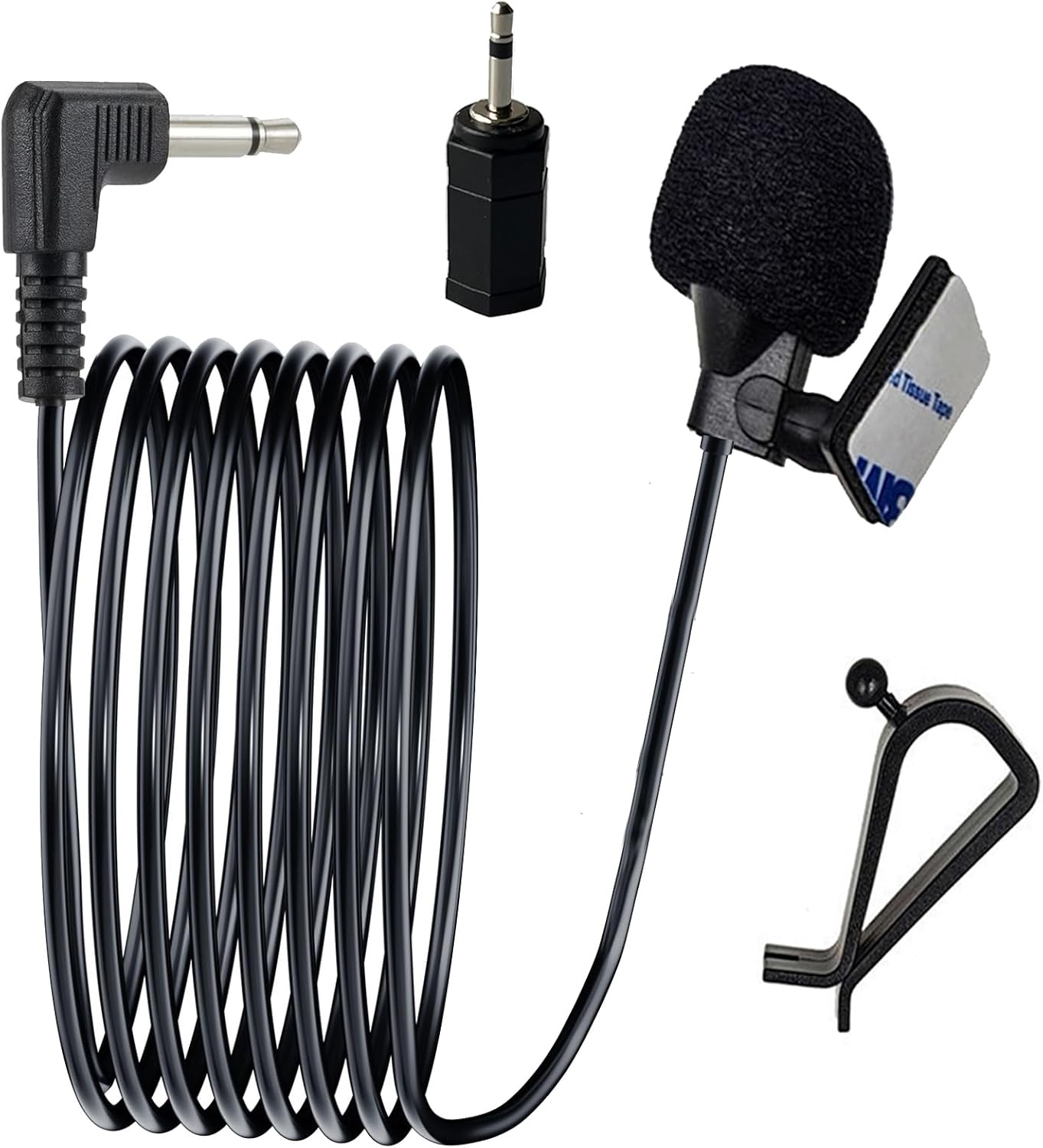Car Radio Microphone 3.5 Mm Compatible with Pioneer Sony Boss JVC Kenwood Jensen Alpine External Mic for Vehicle Audio Stereo GPS CD DVD 3M Cable 3.5 Mm Female to 2.5 Mm Male Adapter image number 4
