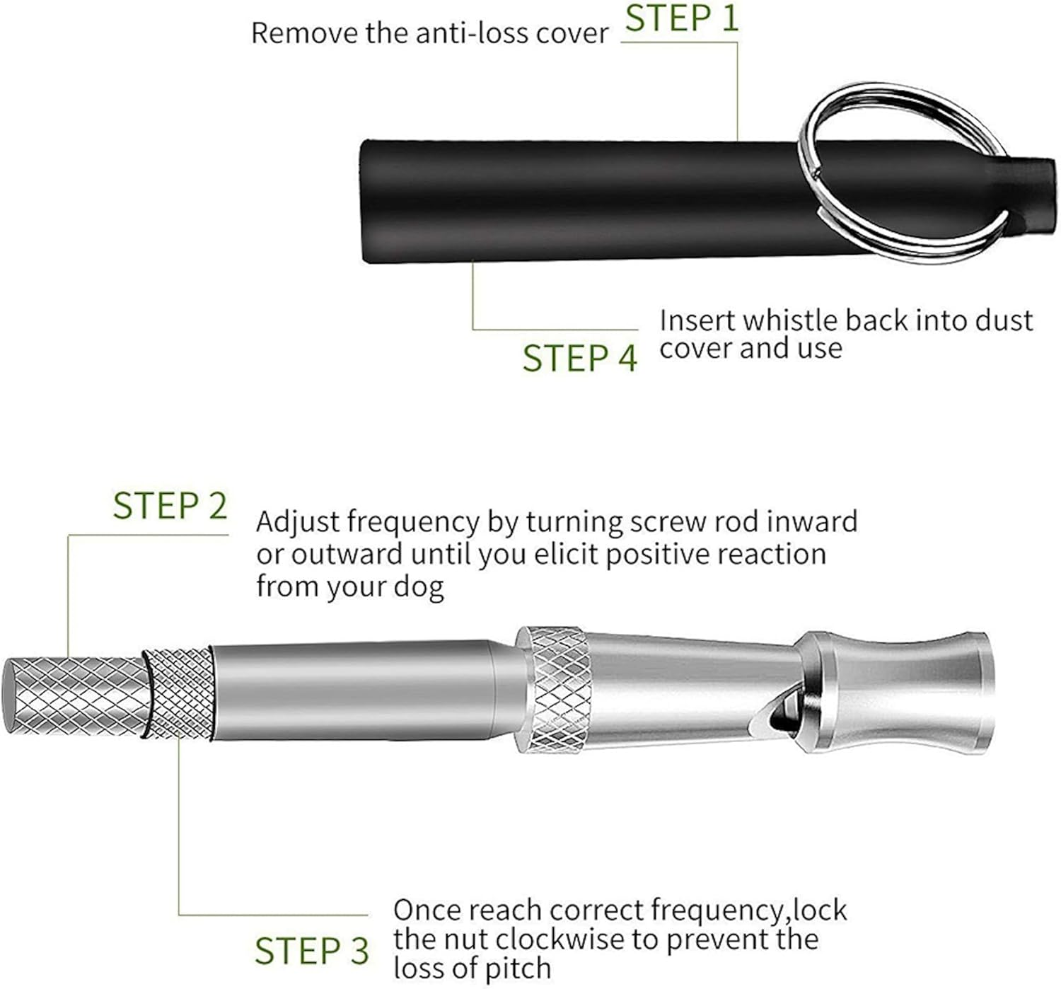 High Pitch Plastic Dog Whistles for Recall Training, Dog Training Whistle with Lanyards and Key Rings image number 2