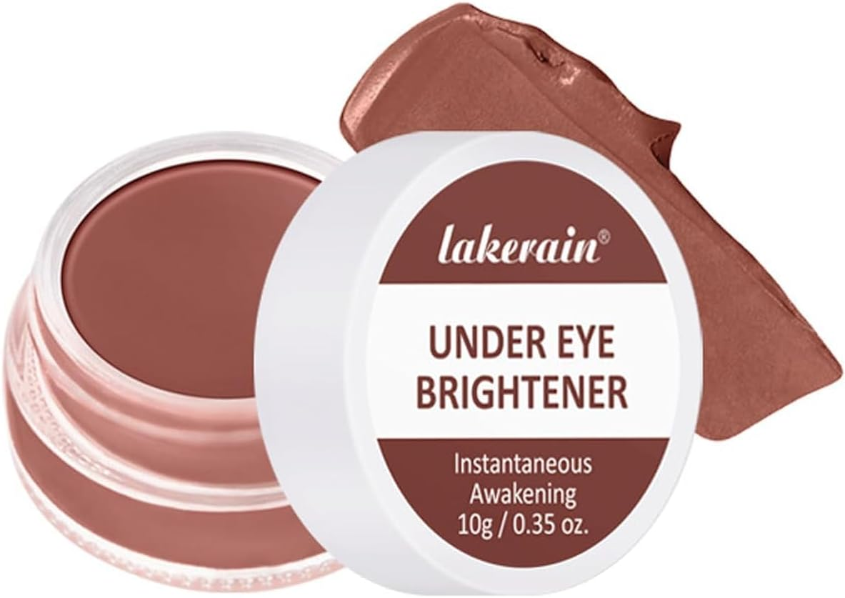 Full Coverage under Eye Brightening Cream for Dark Circles,Under Eye Cream Pot Concealer Full Coverage Pink Corrector Makeup, Nourishing Waterproof (Dark Mocha)