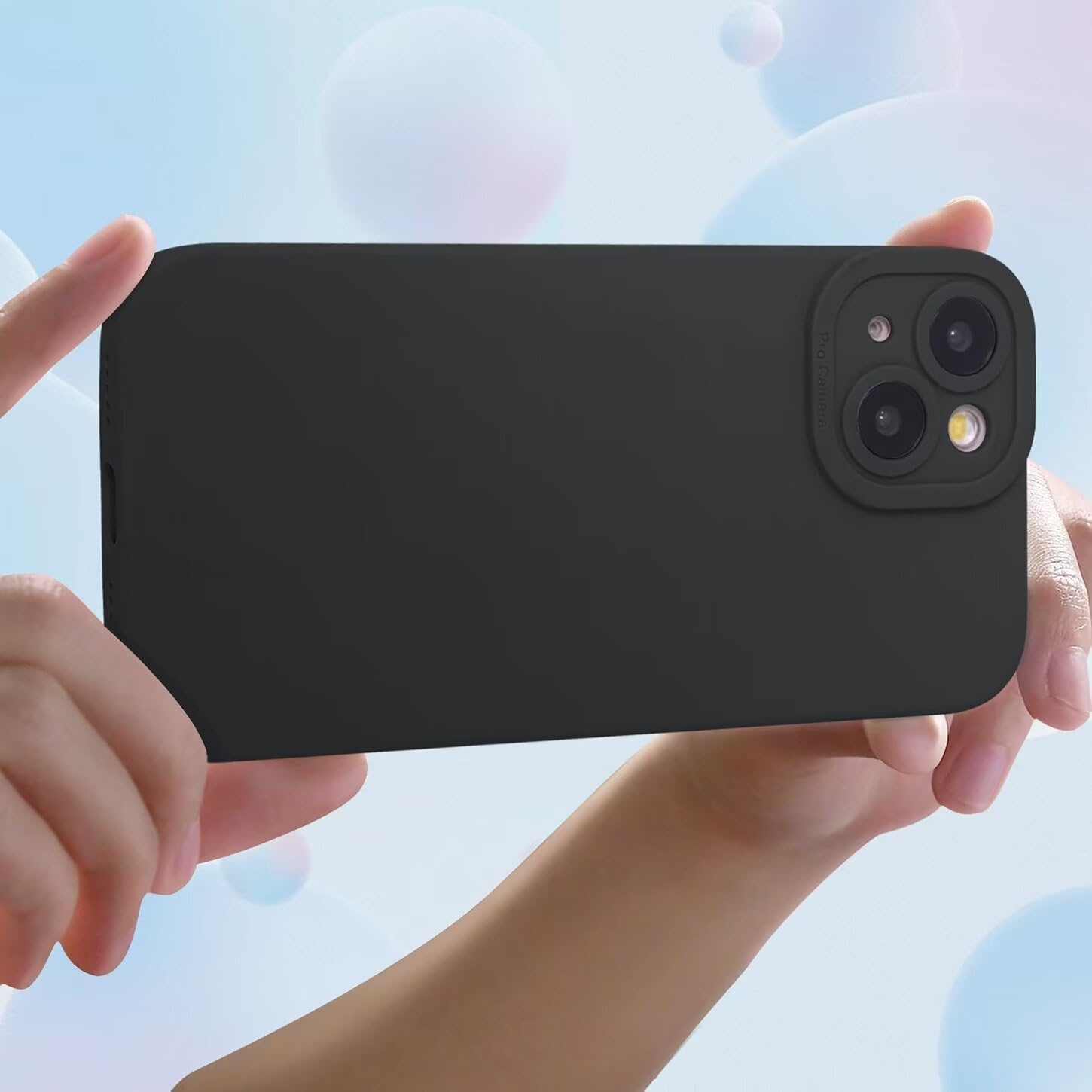 ILING Liquid Silicone Case for Xiaomi Poco X7 Pro 5G, Simple Plain Ultra Thin Soft TPU Bumper Shockproof Scratch-Resistant Protective Case Matte Elegant Women'S Mobile Phone Case (Black) - Green image number 3