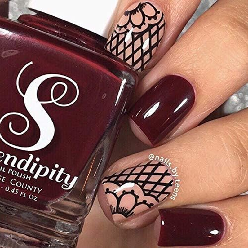 Winstonia Super Fine Nail Art Brush Set for Thin Lines, Tiny Details, Fine Drawing, Delicate Coloring. 3 Pcs Brushes Kit - BERRY WINE image number 4