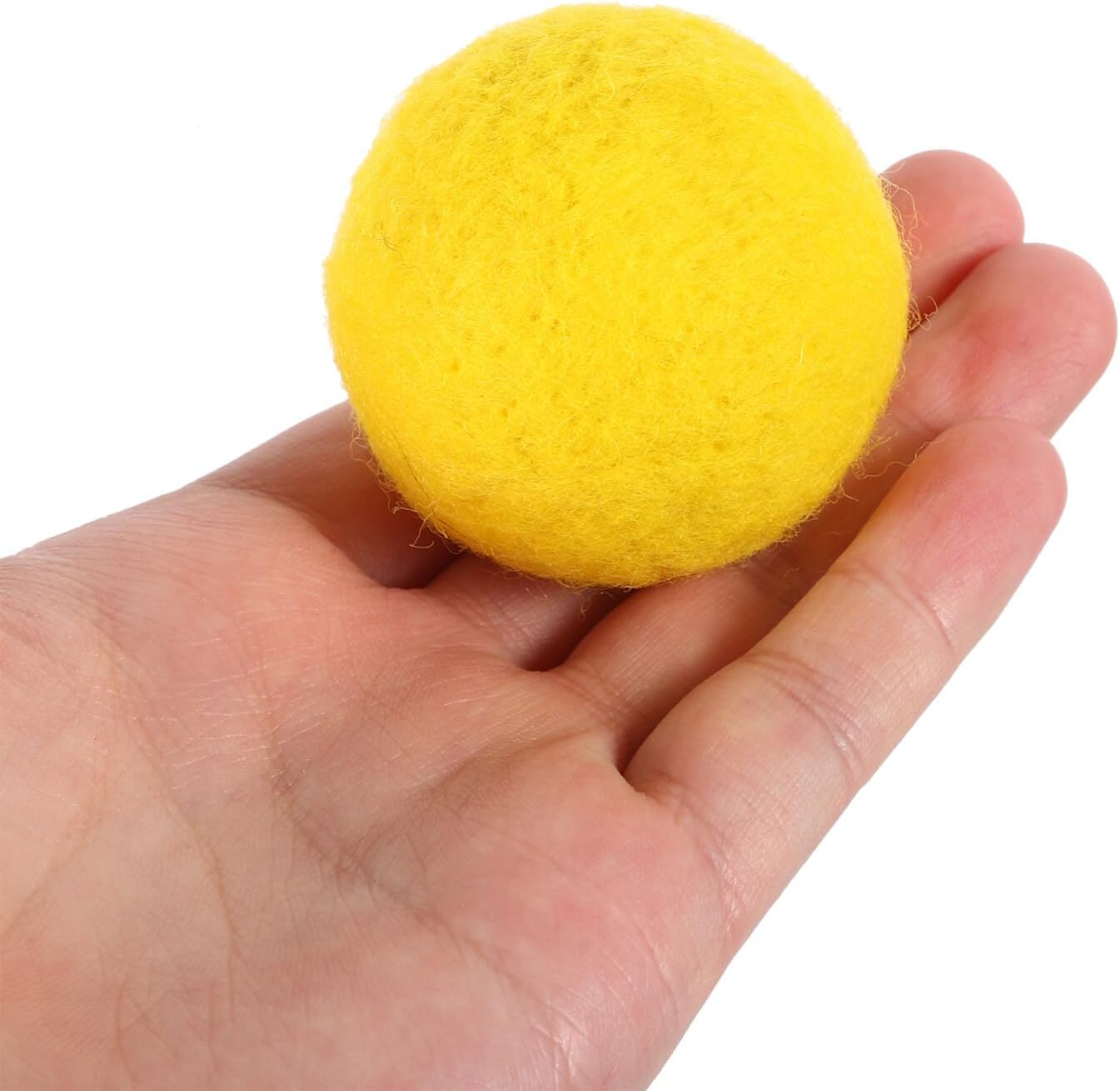 Operitacx Pack of 4 Wool Felt Ball Dog Toys - Interactive Chew Ball for Dogs, Stuffed Toy Ball for Puppies, Plush Ball for Indoor and Outdoor Games, Pet Activity image number 4