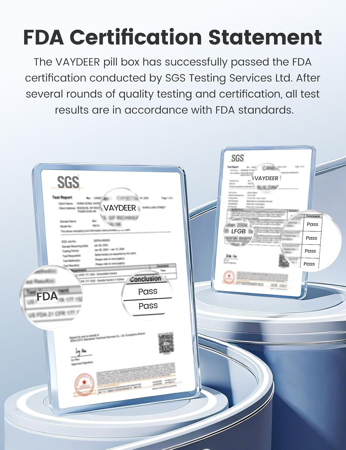 Vaydeer Metal 7 Day Pill Organizer 2 Times a Day &ndash; AM PM Weekly Travel Pill Case with Moisture-Proof Desiccant, Airtight Large Capacity Pill Box for Vitamins, Medications & Supplements (Black) - Blue image number 7