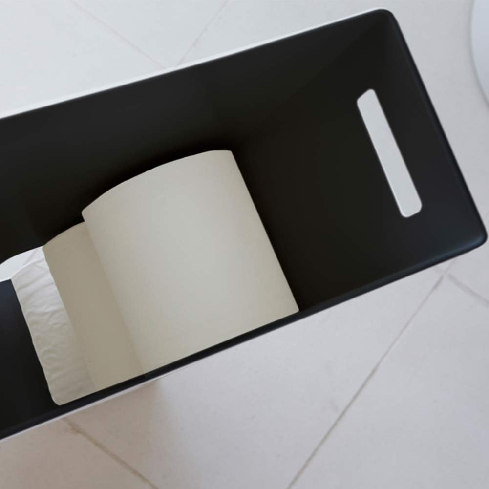 Yamazaki 3456 Toilet Paper Stocker, Black, Approx. W 9.1 X D 4.9 X H 18.9 Inches (23 X 12.5 X 48 Cm), Tower, Toilet Storage, Shelf, Rack image number 3