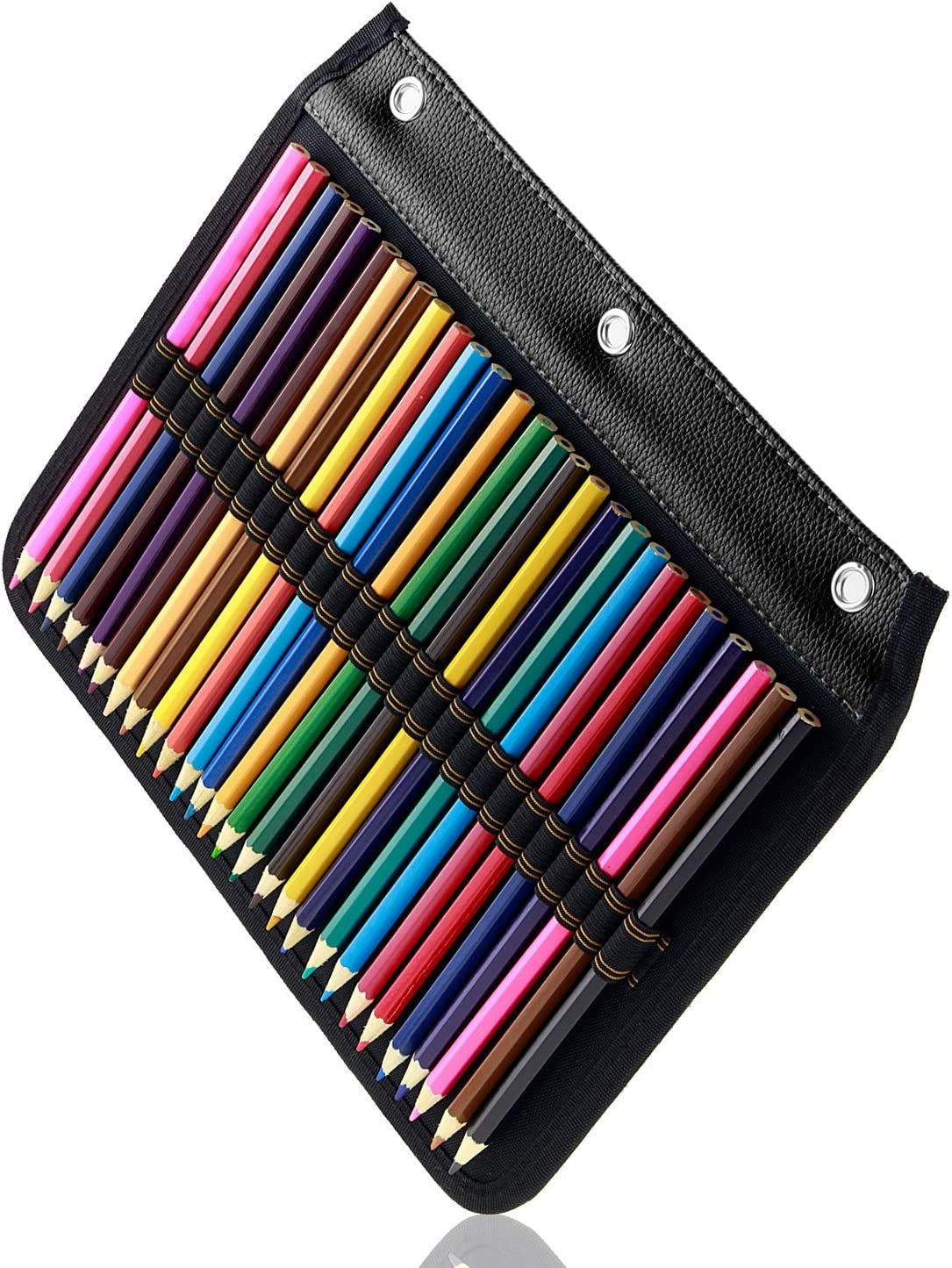 YOUSHARES 54 Slots Pencil Sleeve - 3 Ring Pencil Case Stationery Organizer for Standard 3-Ring Binder, Black image number 4