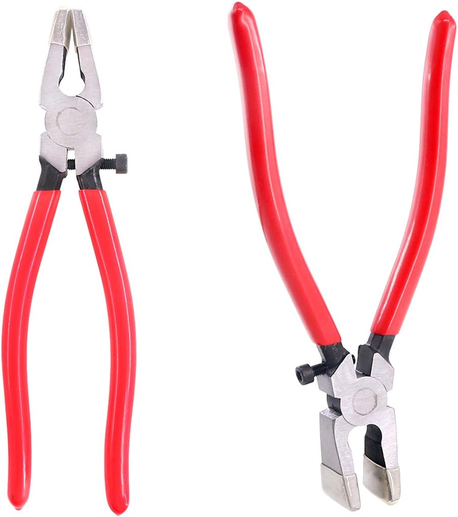 Swpeet Heavy Duty Key Fob Pliers Tool, Metal Glass Running Pliers with Curved Jaws and Rubber Tips for Hardware Install and Stained Glass Work image number 3