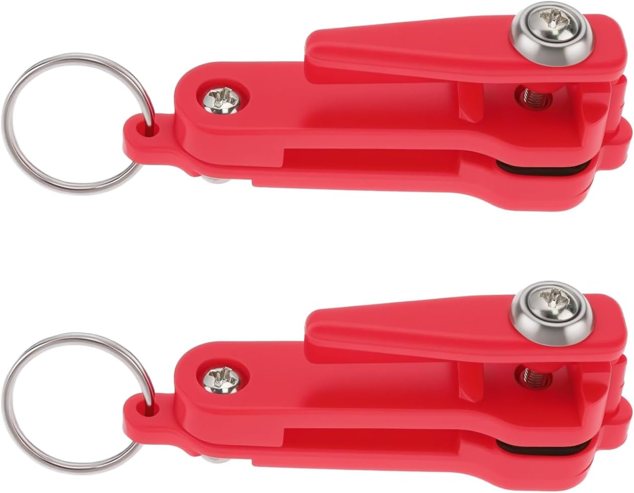 Be in Your Mind 2PCS Tension Snap Release Clip 67.1X18.2Mm with Rings Fishing Release Clip for Downrigger Boat Kite and Planer Boards Fishing Red image number 5