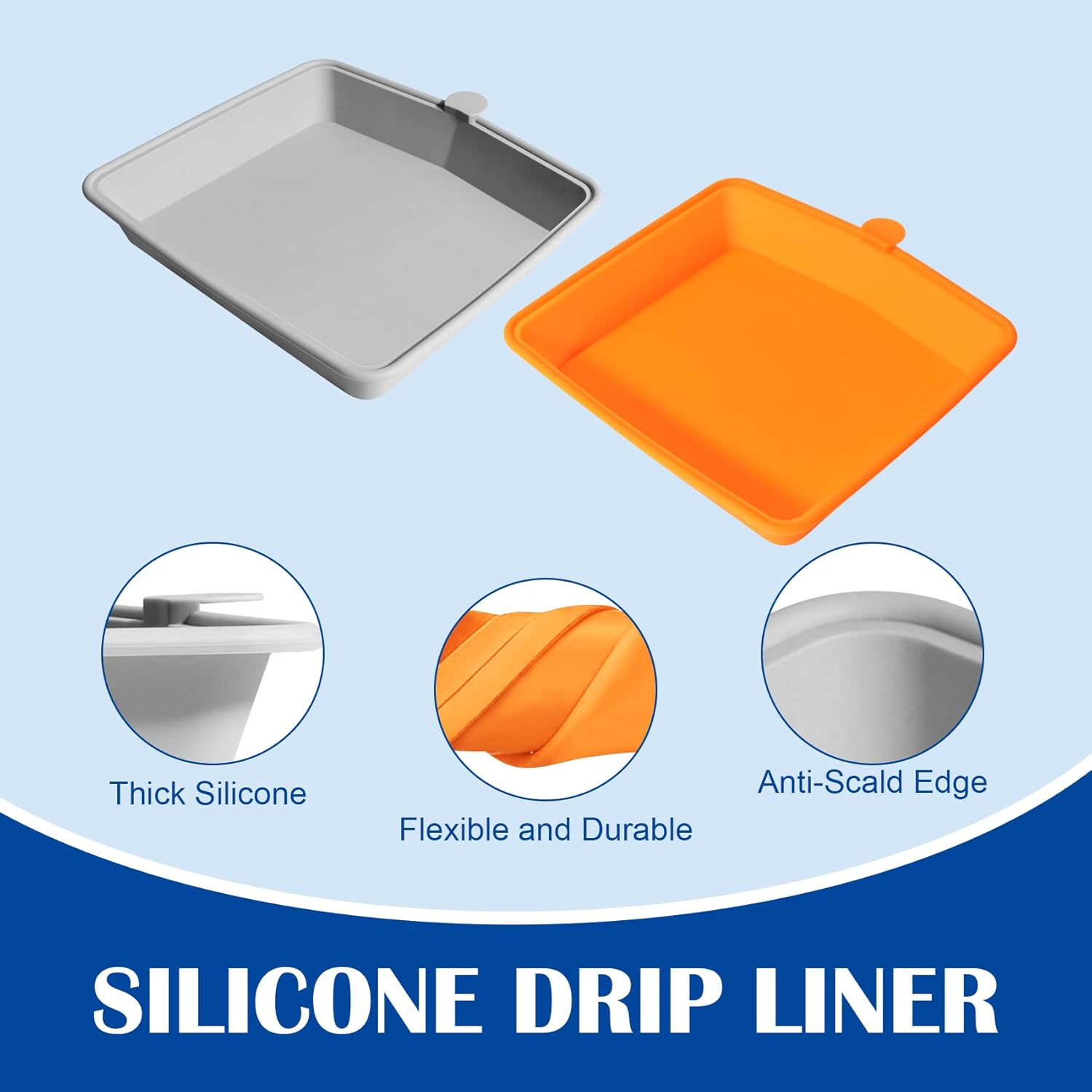 62006 Drip Pan for Napoleon Travelq 285 Sreies Travelq PRO285-BK Q285X-RD-1-A PRO285X-BK TQ285-BL-1 TQ240-BL Grill Parts Silicone Cup Liners/ Stainless Steel Grease Catcher for Napoleon 2 Burner Grill image number 5