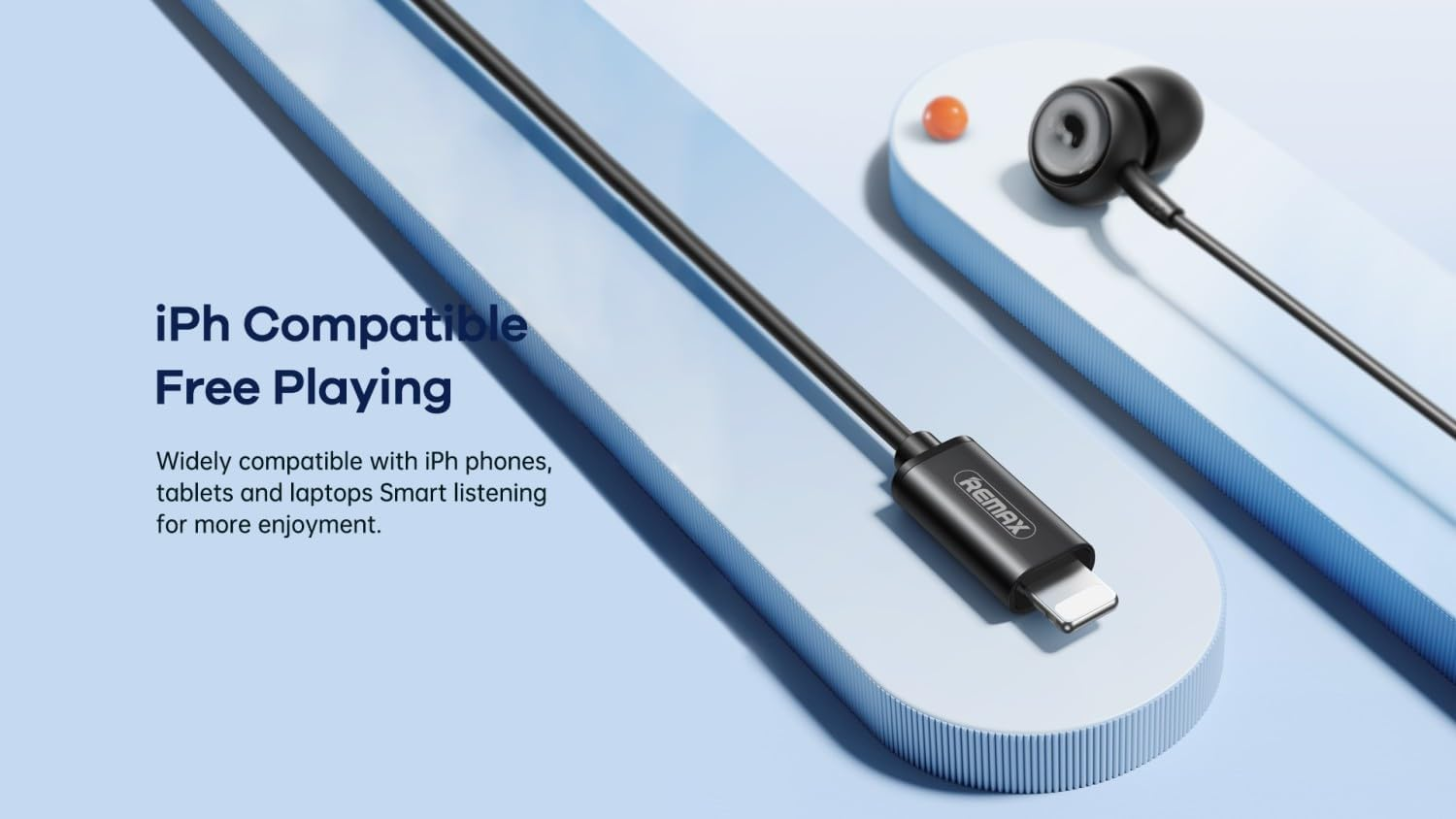 Remax Rm-510I Siley Series IPH Wired Earphone for Music and Call, Red image number 4