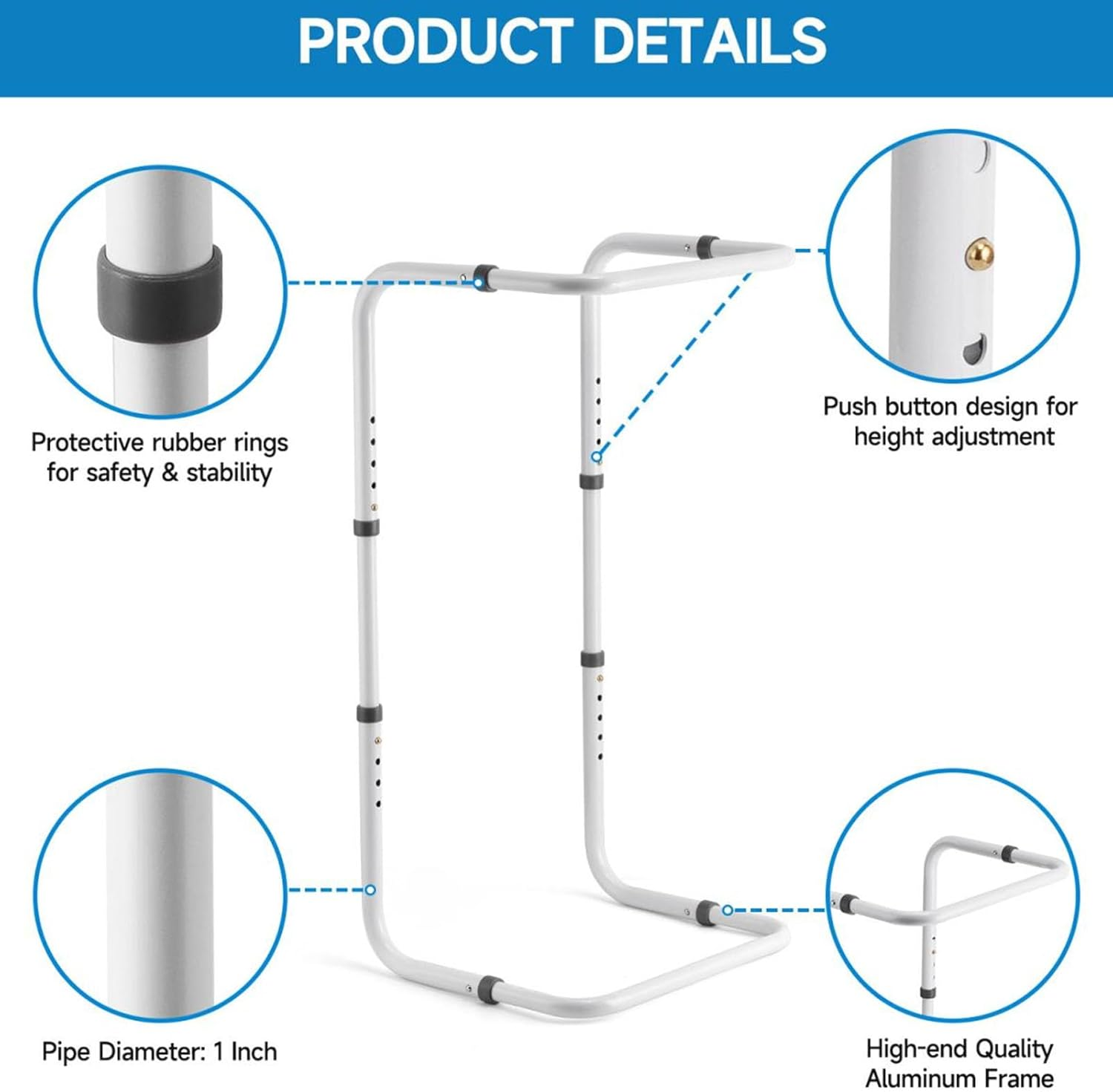 Blanket Lifter for Feet, Adjustable Height Blanket Support Lifter, Foot Tent Blanket Support Holder, Blanket Lift Bar for Toes Leg Knee Ankle Post Surgery Recovery Bed Rails image number 6