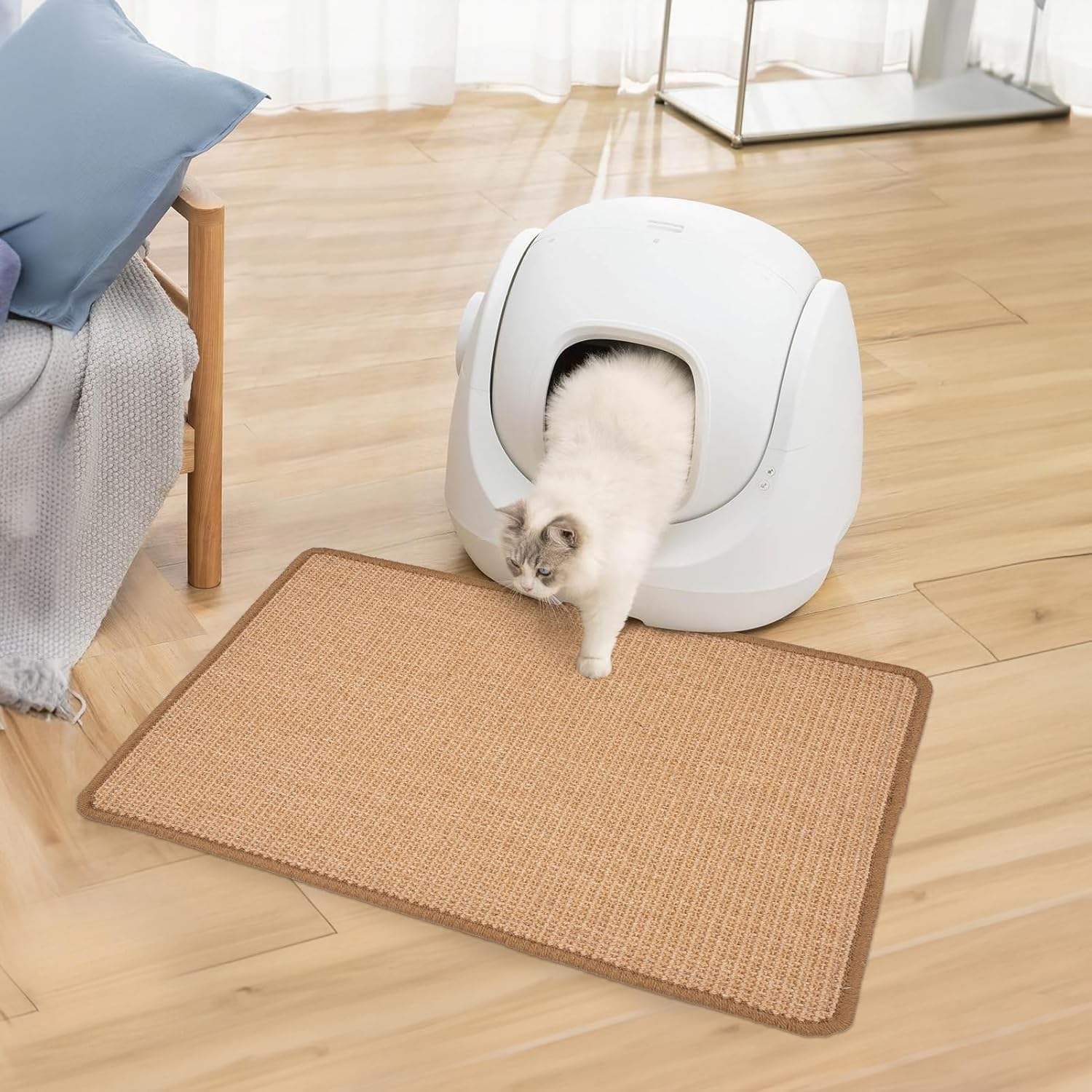 DKTIE Cat Scratcher Mat JMD2306 - Natural Sisal Material, Thick and Durable Anti-Slip, Protects Carpet, Sofa, Wall, Furniture (M - 15.7'' X 23.6'' - Multi-Colored) image number 5