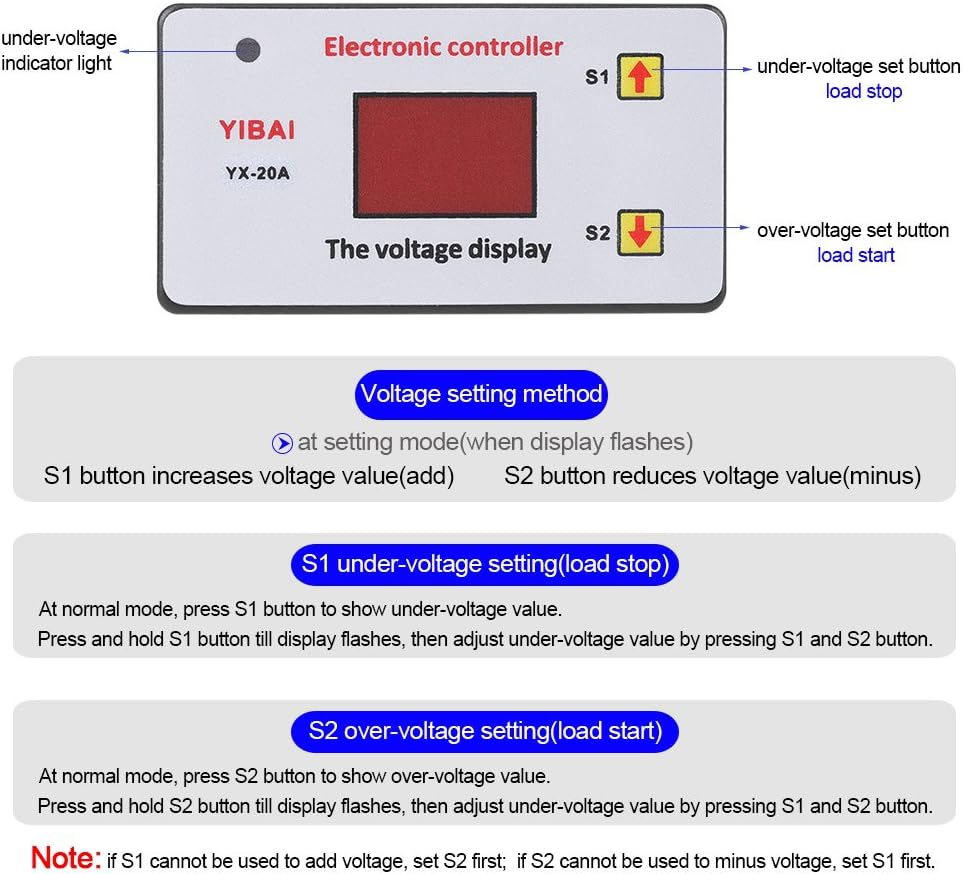 12V Battery Low Voltage Switch Controller - Battery under Voltage Cut off Automatic Switch on Undervoltage Controller - Low Voltage