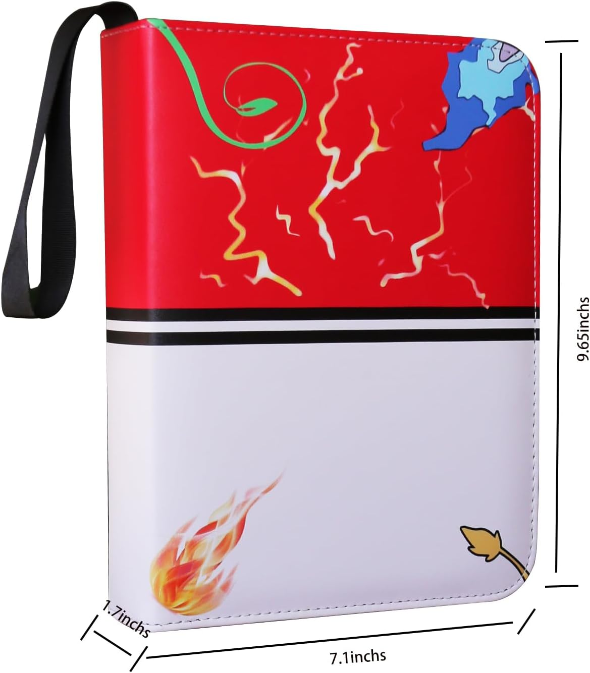 Fweel 4-Pocket Trading Card Binder with Zipper, 400 Pockets, PU Leather Collection Album for MTG, TCG, Sports Cards, Ideal for Collectors and Enthusiasts