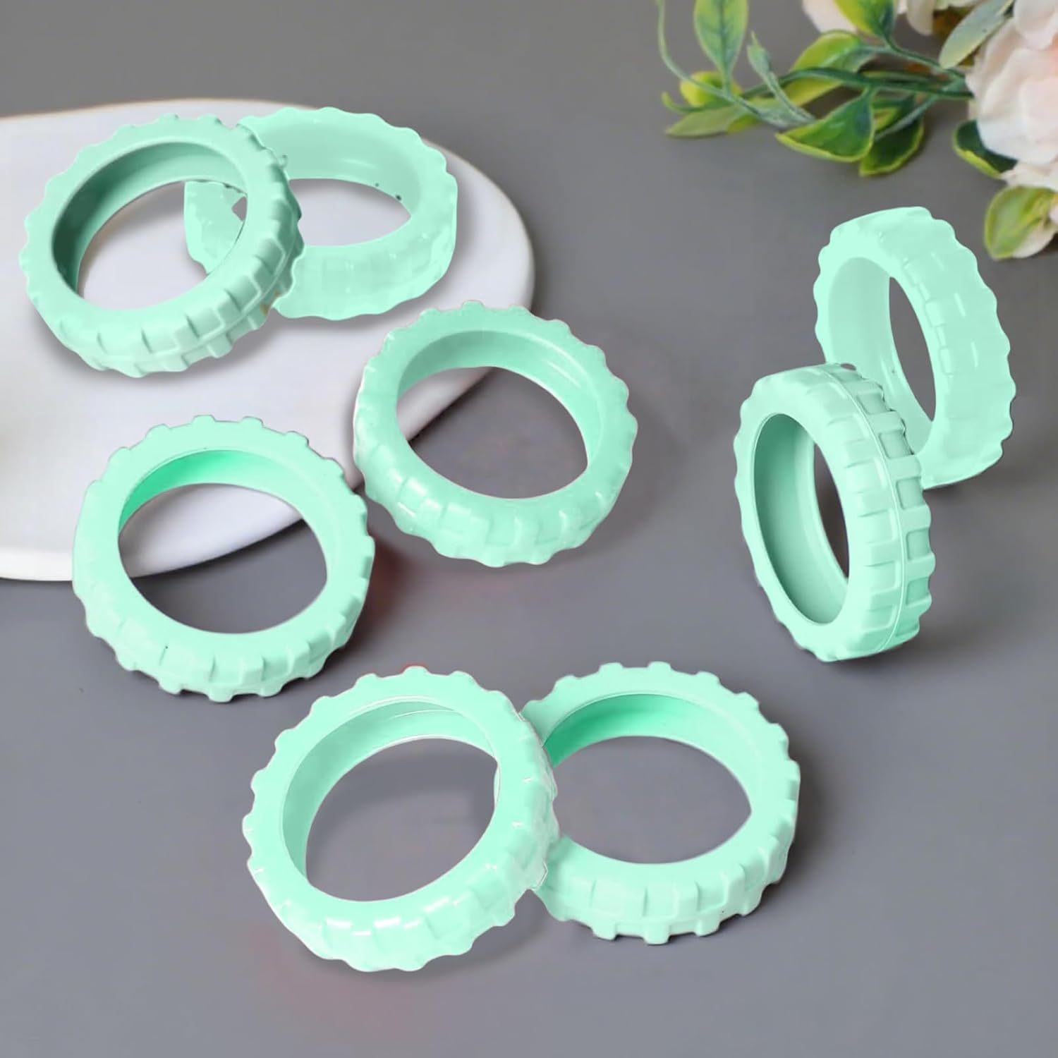 Luggage Wheel Protectors, Silicone Luggage Wheel Covers, Thickened anti - Skid & Scratch - Resistant, Essential Travel Accessories(8 Pcs, Light Green) image number 4